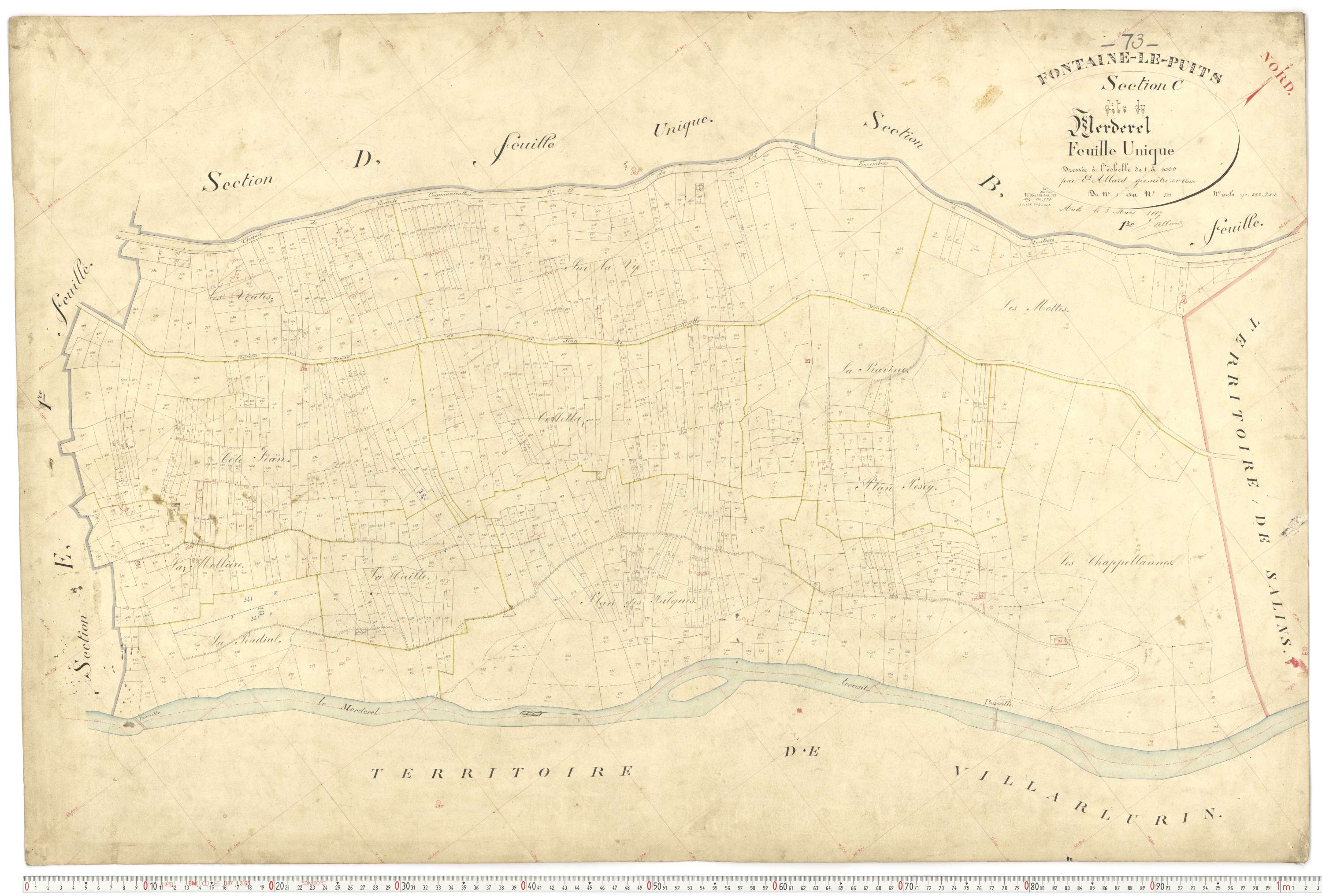 Fontaine-le-Puits - Plans cadastraux du premier cadastre français.