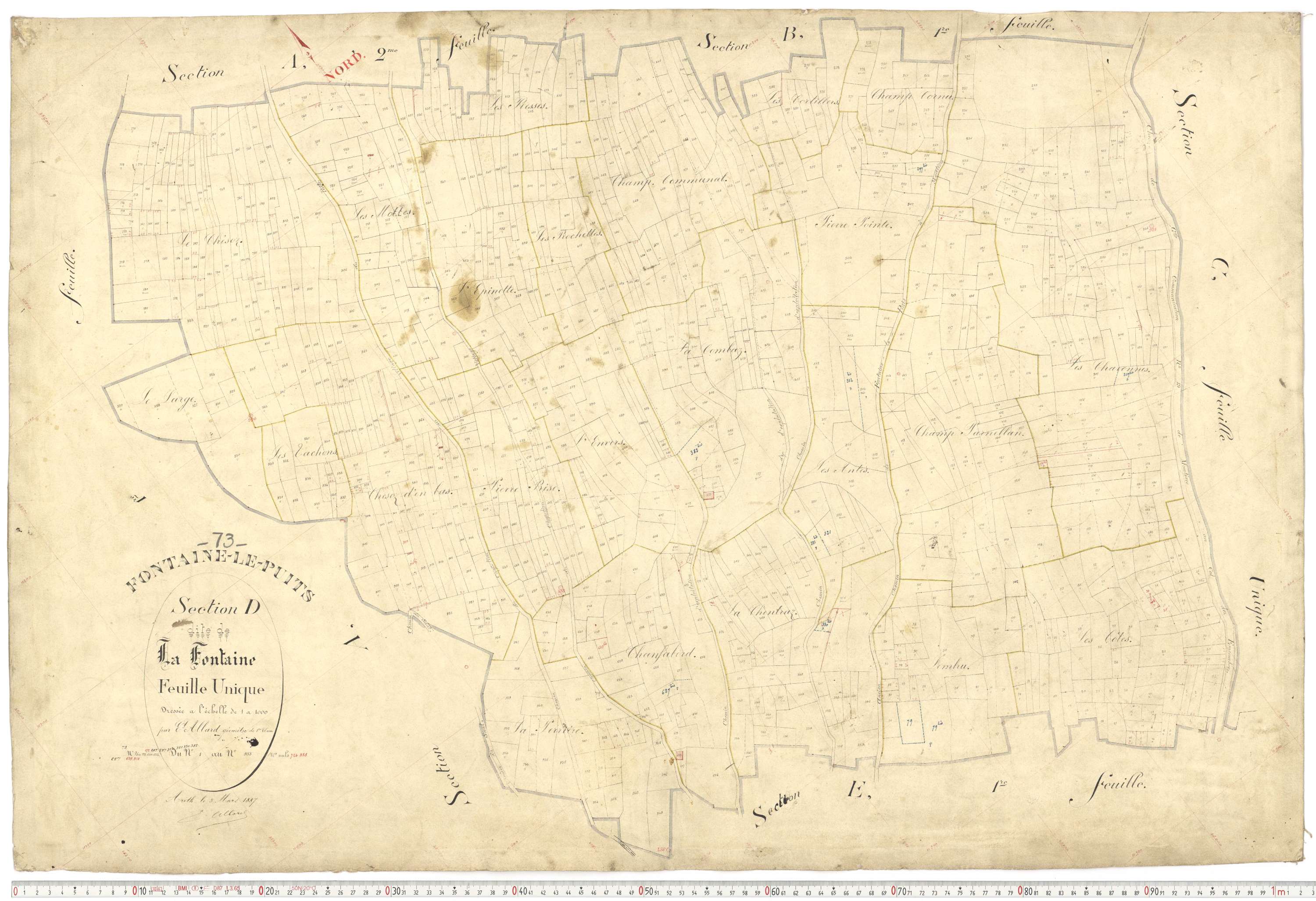 Fontaine-le-Puits - Plans cadastraux du premier cadastre français.