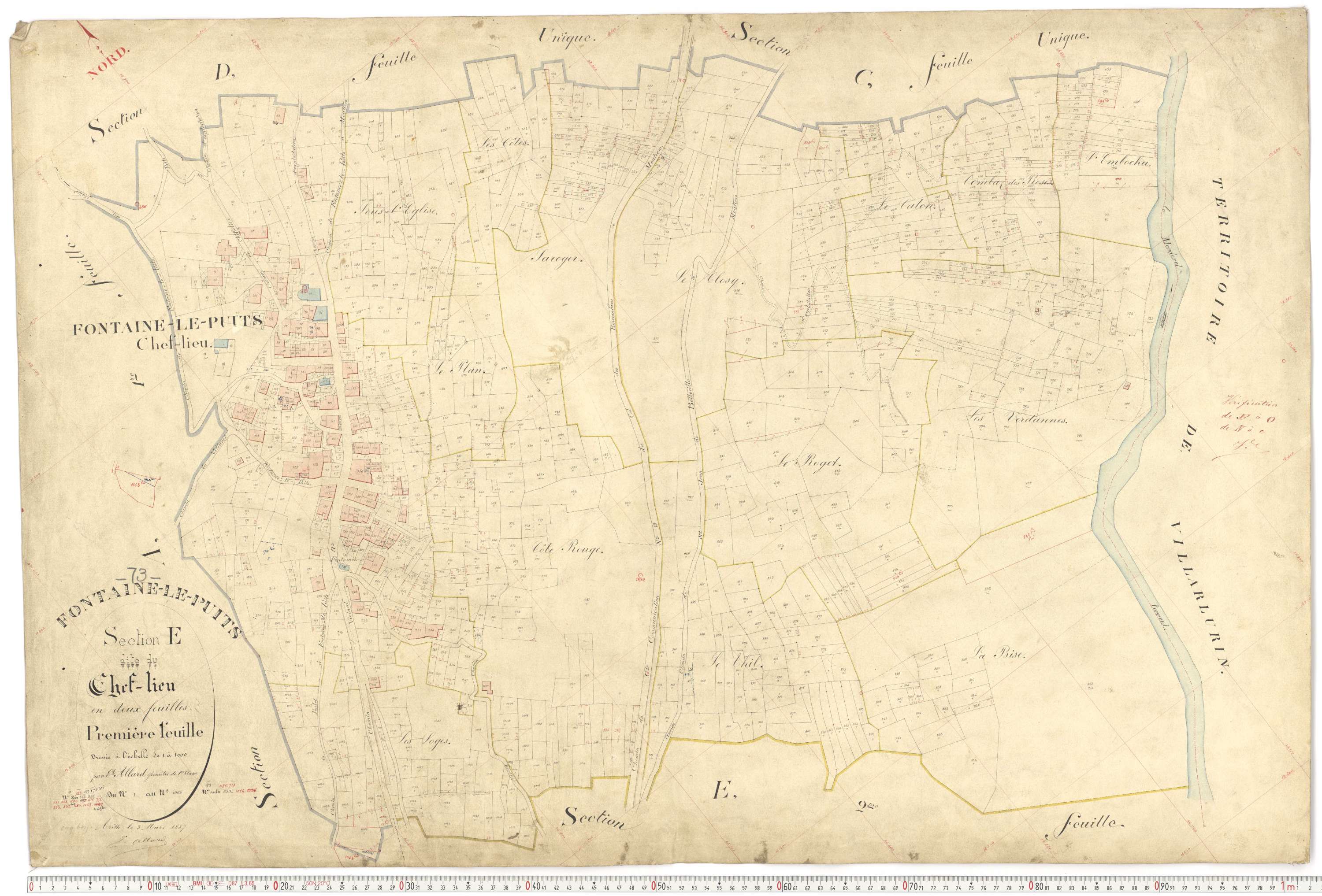 Fontaine-le-Puits - Plans cadastraux du premier cadastre français.