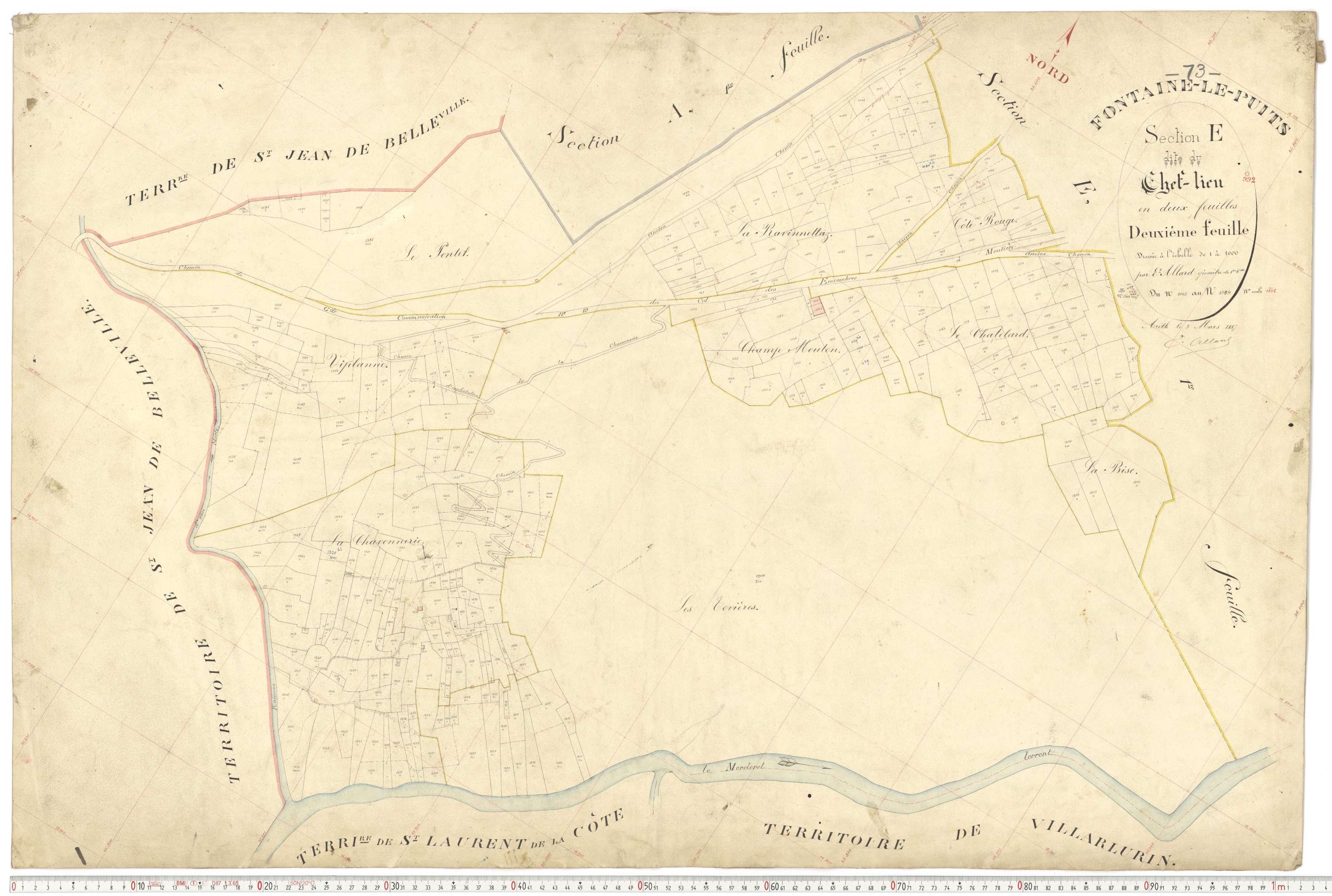 Fontaine-le-Puits - Plans cadastraux du premier cadastre français.