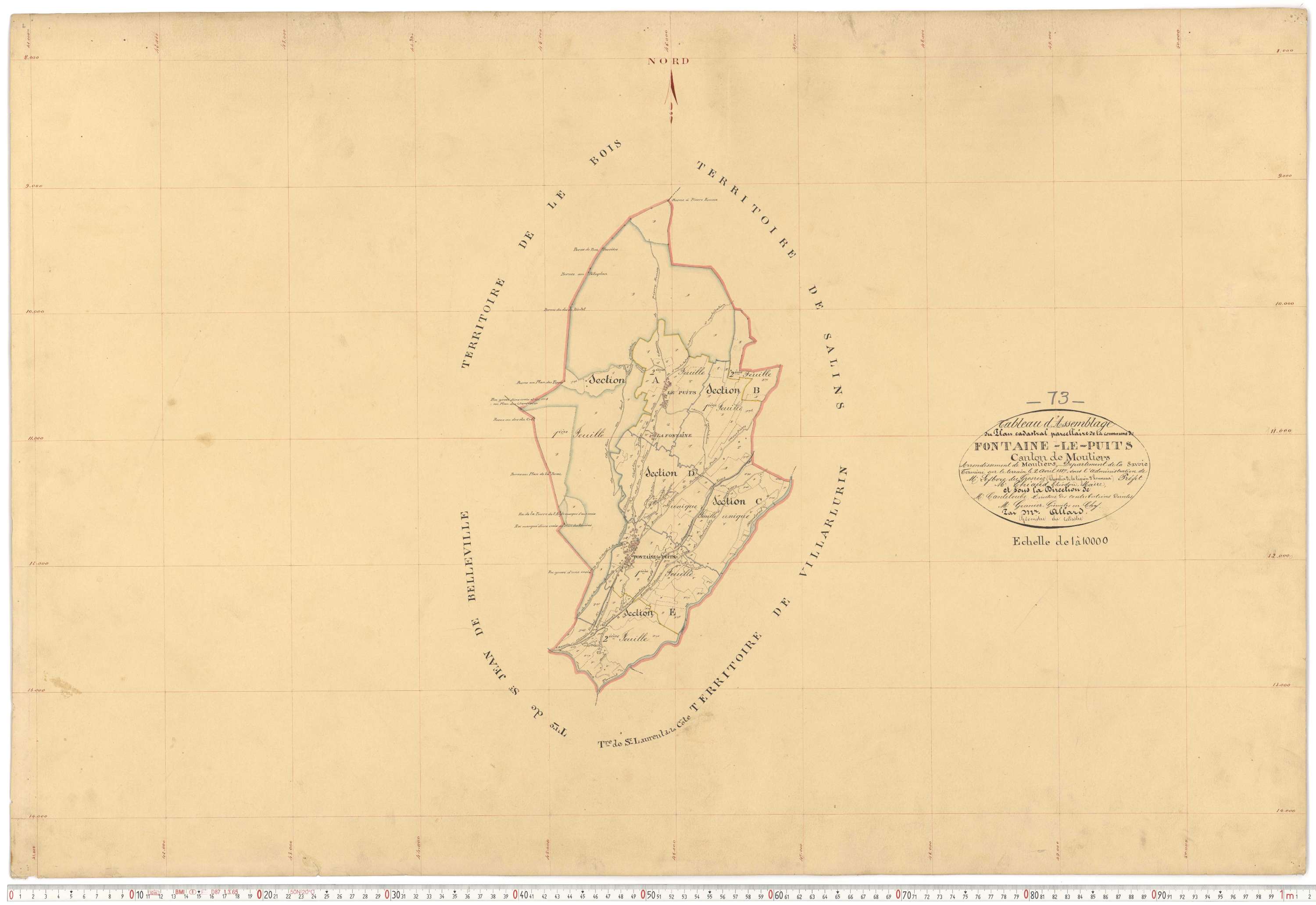 Fontaine-le-Puits - Plans cadastraux du premier cadastre français.