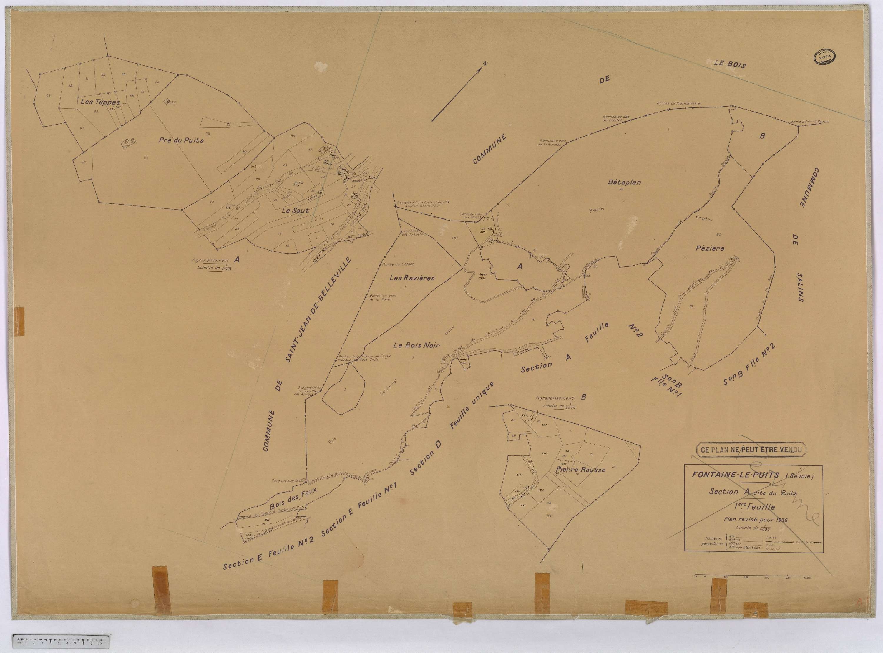 Fontaine-le-Puits - Cadastre rénové [1974].