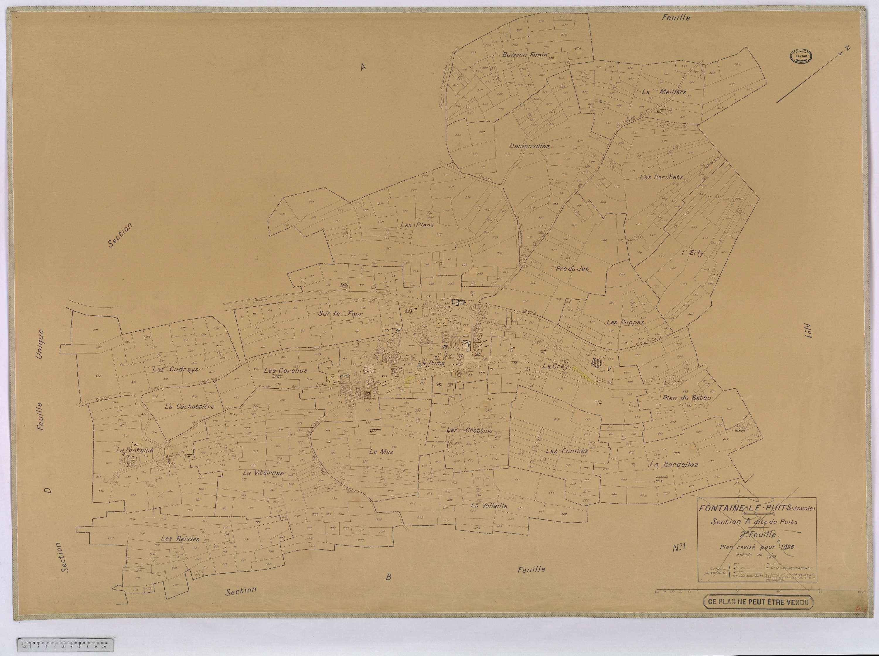 Fontaine-le-Puits - Cadastre rénové [1974].