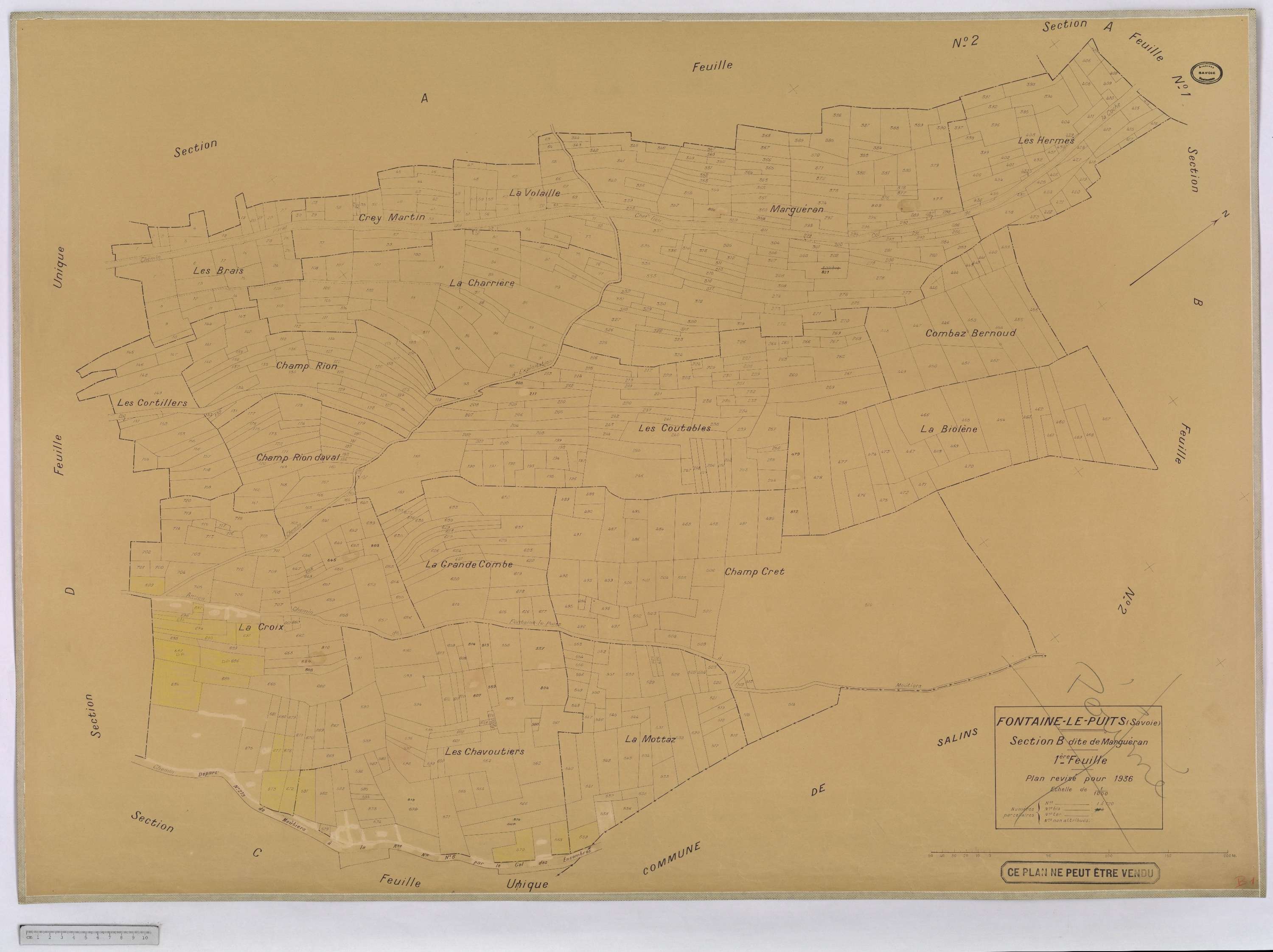 Fontaine-le-Puits - Cadastre rénové [1974].