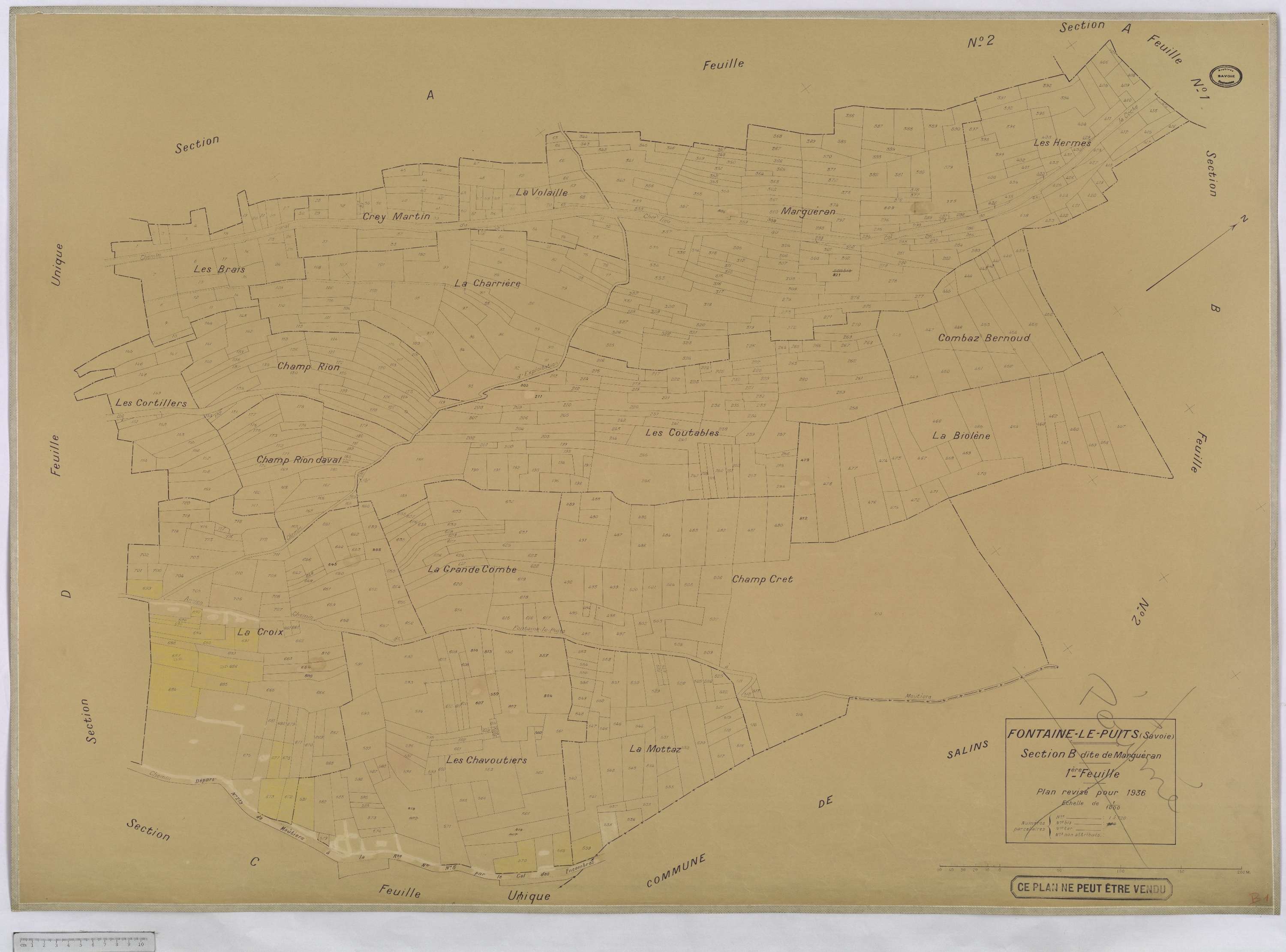 Fontaine-le-Puits - Cadastre rénové [1974].
