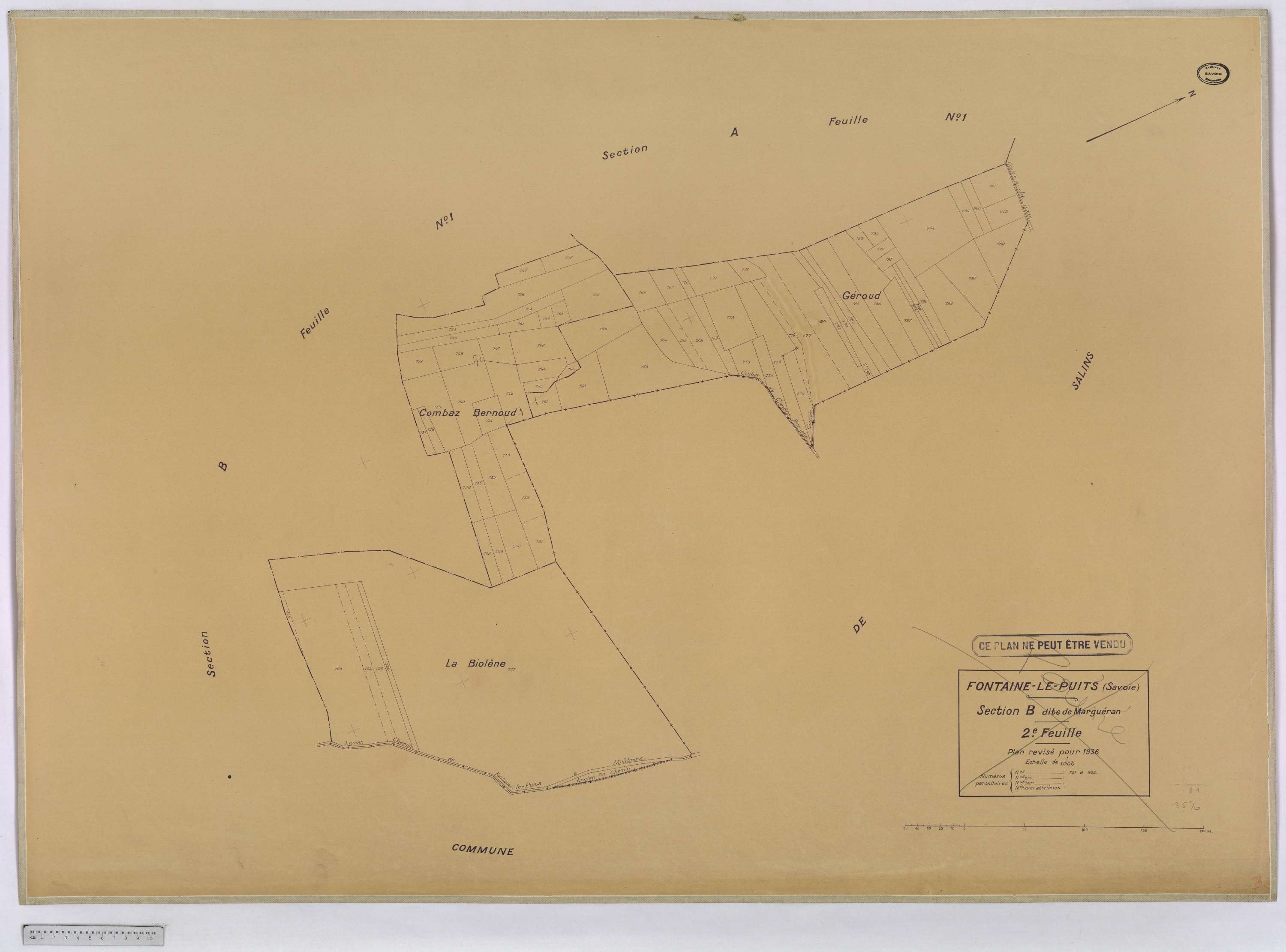 Fontaine-le-Puits - Cadastre rénové [1974].