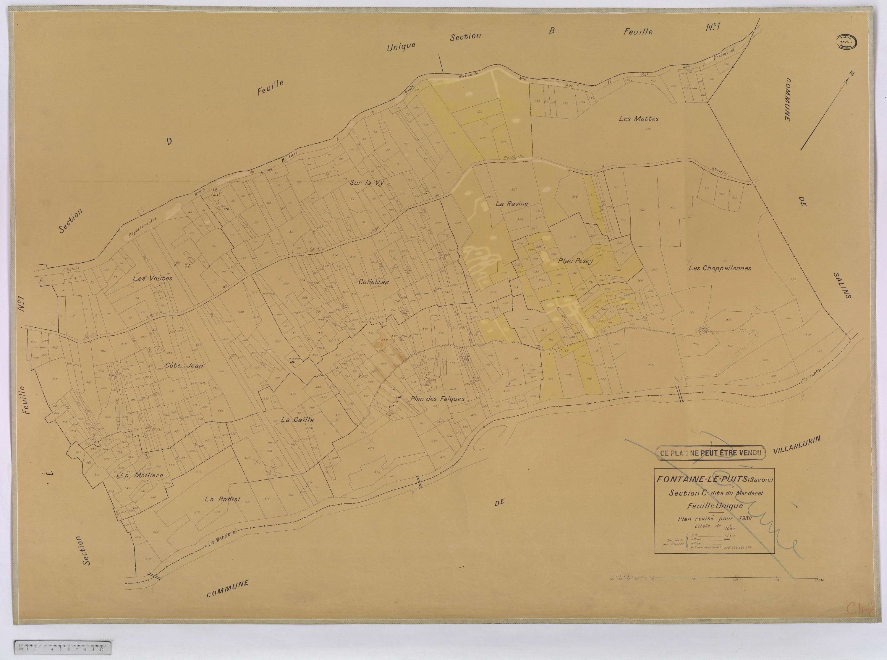 Fontaine-le-Puits - Cadastre rénové [1974].