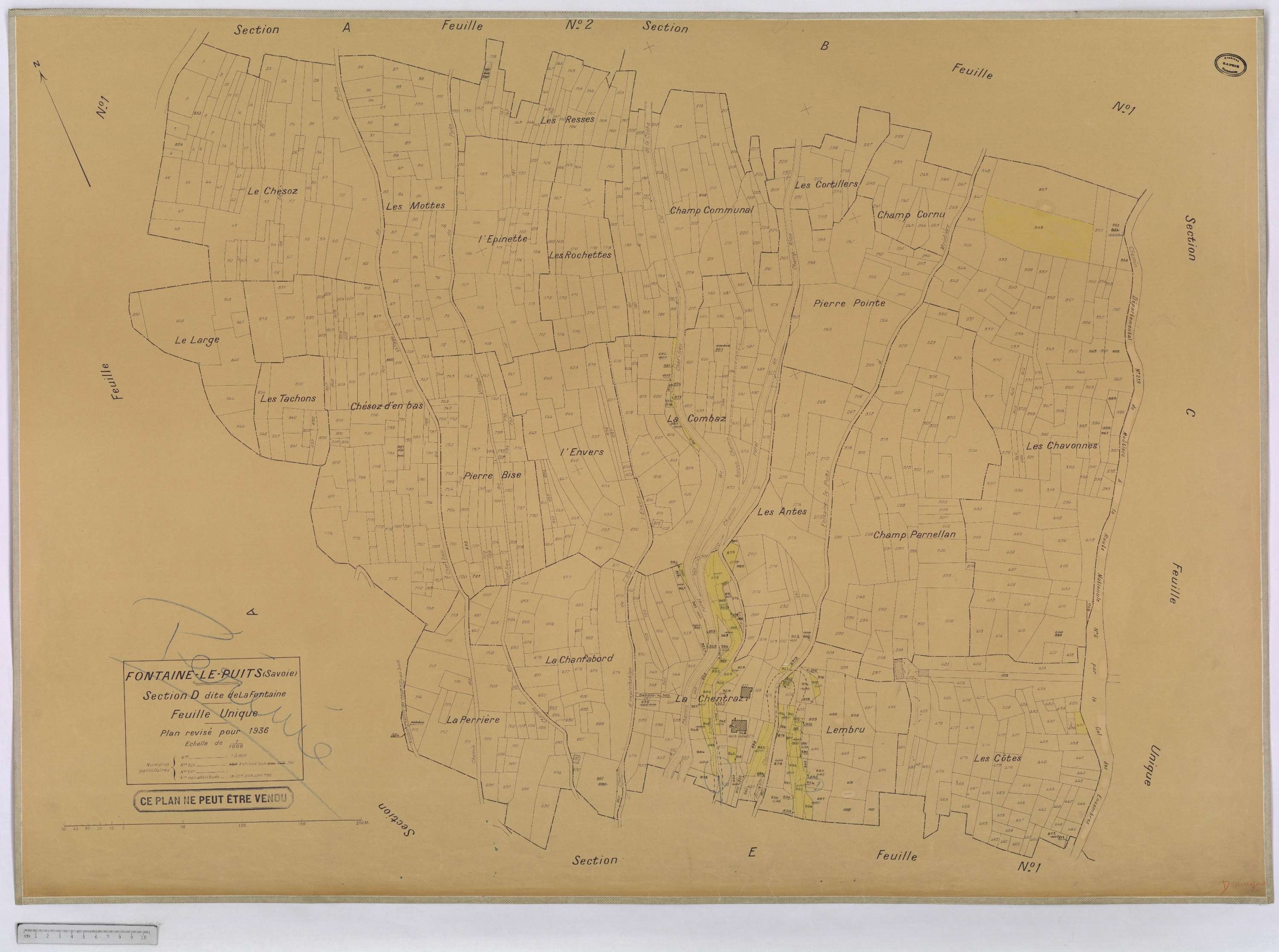 Fontaine-le-Puits - Cadastre rénové [1974].
