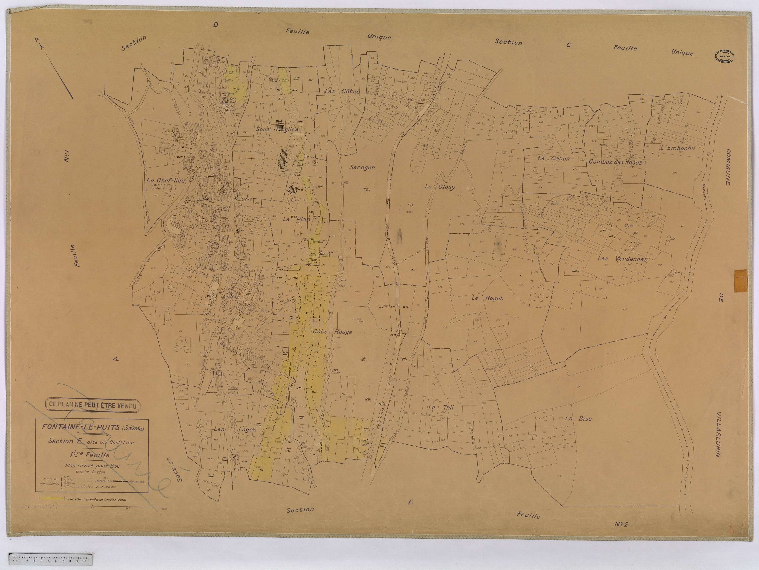 Fontaine-le-Puits - Cadastre rénové [1974].