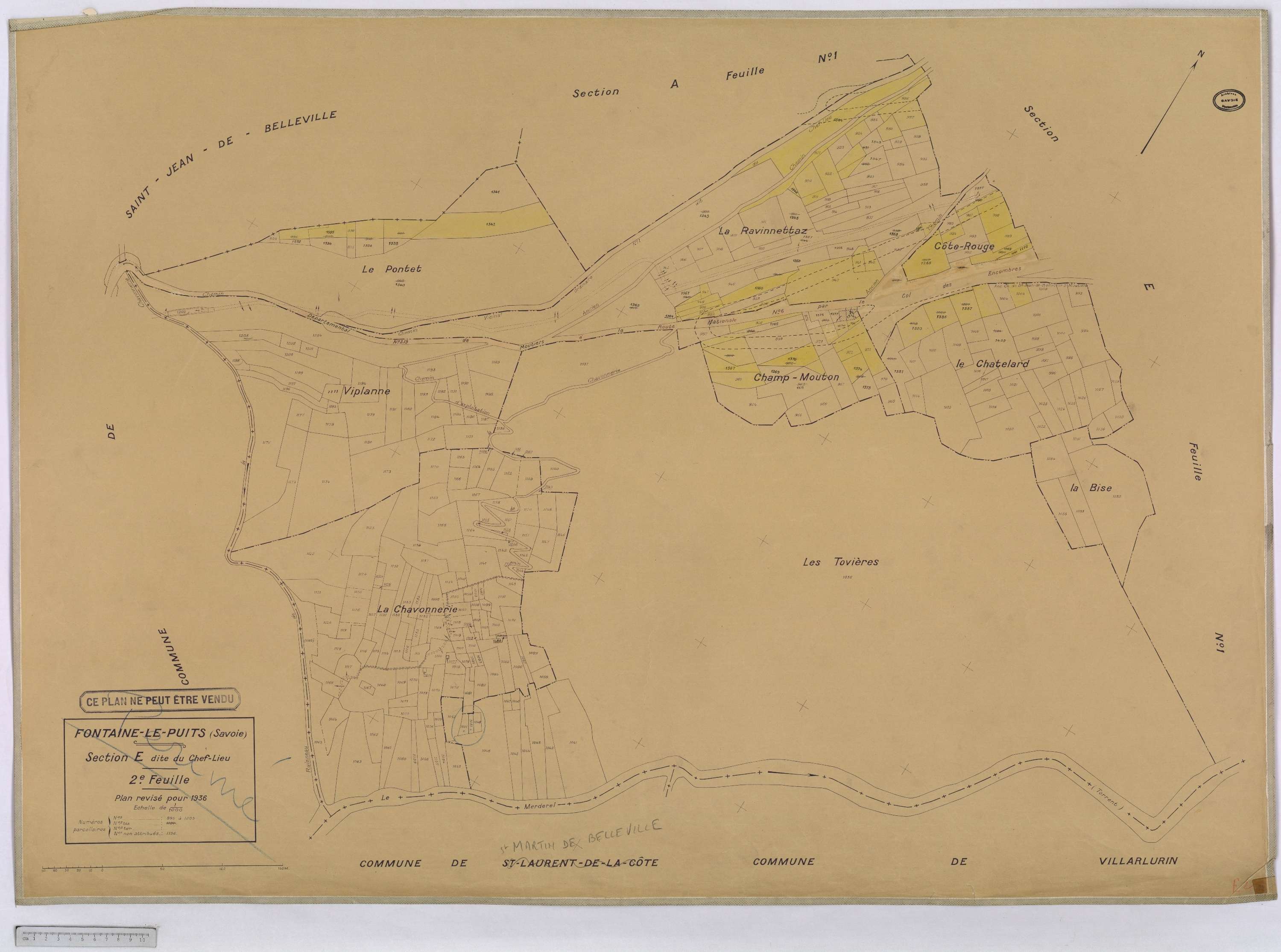 Fontaine-le-Puits - Cadastre rénové [1974].
