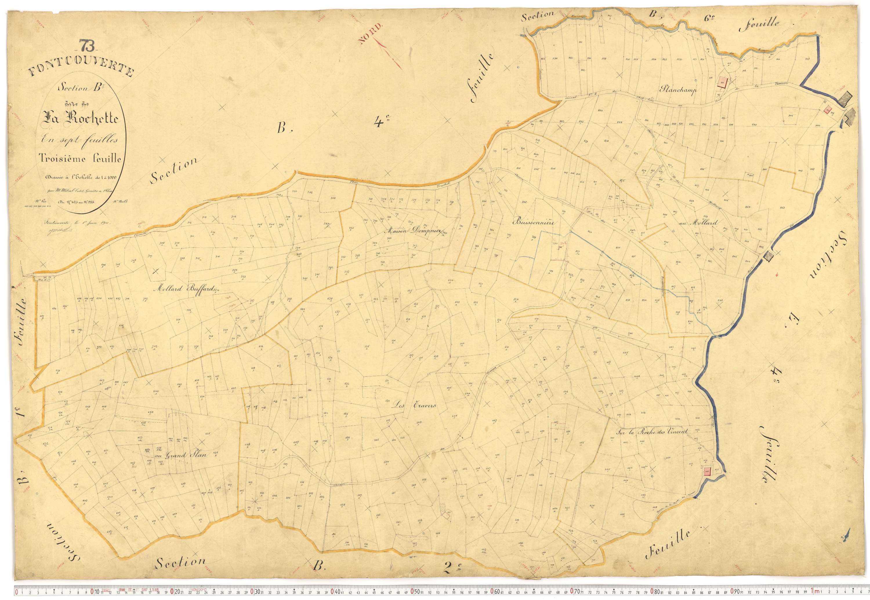 Fontcouverte-la-Toussuire - Plans cadastraux du premier cadastre français.