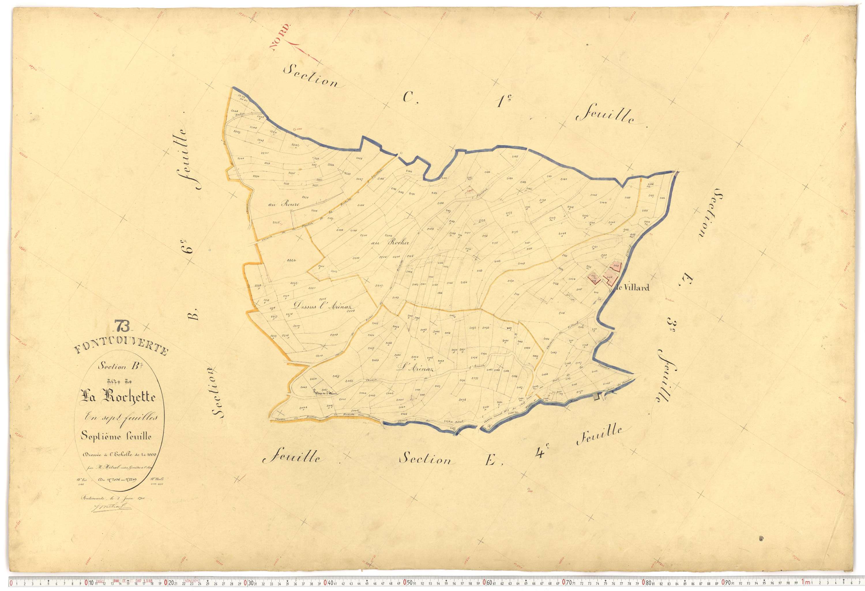Fontcouverte-la-Toussuire - Plans cadastraux du premier cadastre français.