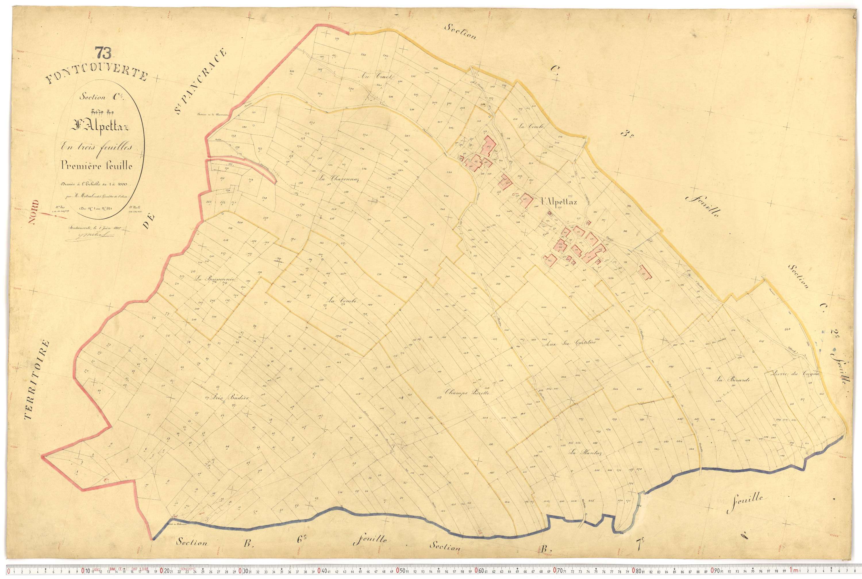 Fontcouverte-la-Toussuire - Plans cadastraux du premier cadastre français.