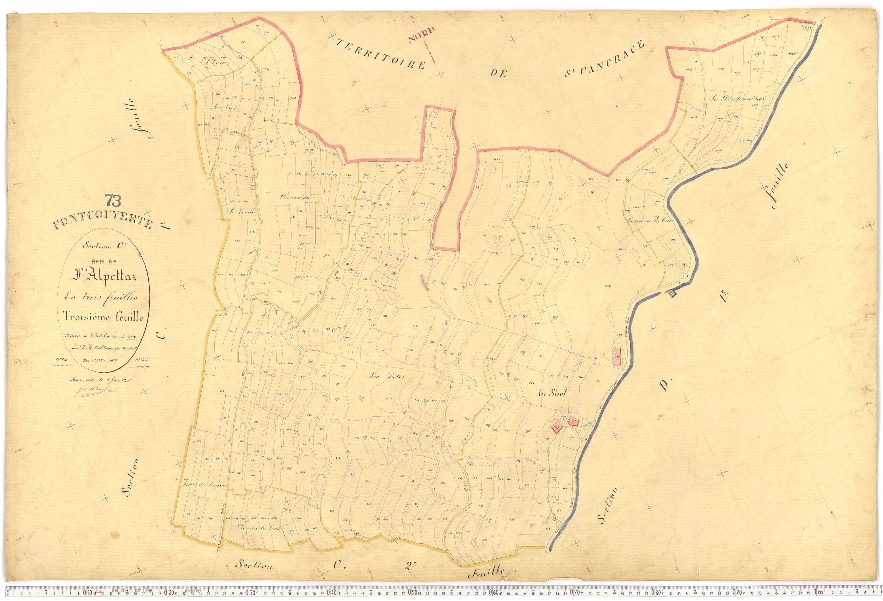 Fontcouverte-la-Toussuire - Plans cadastraux du premier cadastre français.