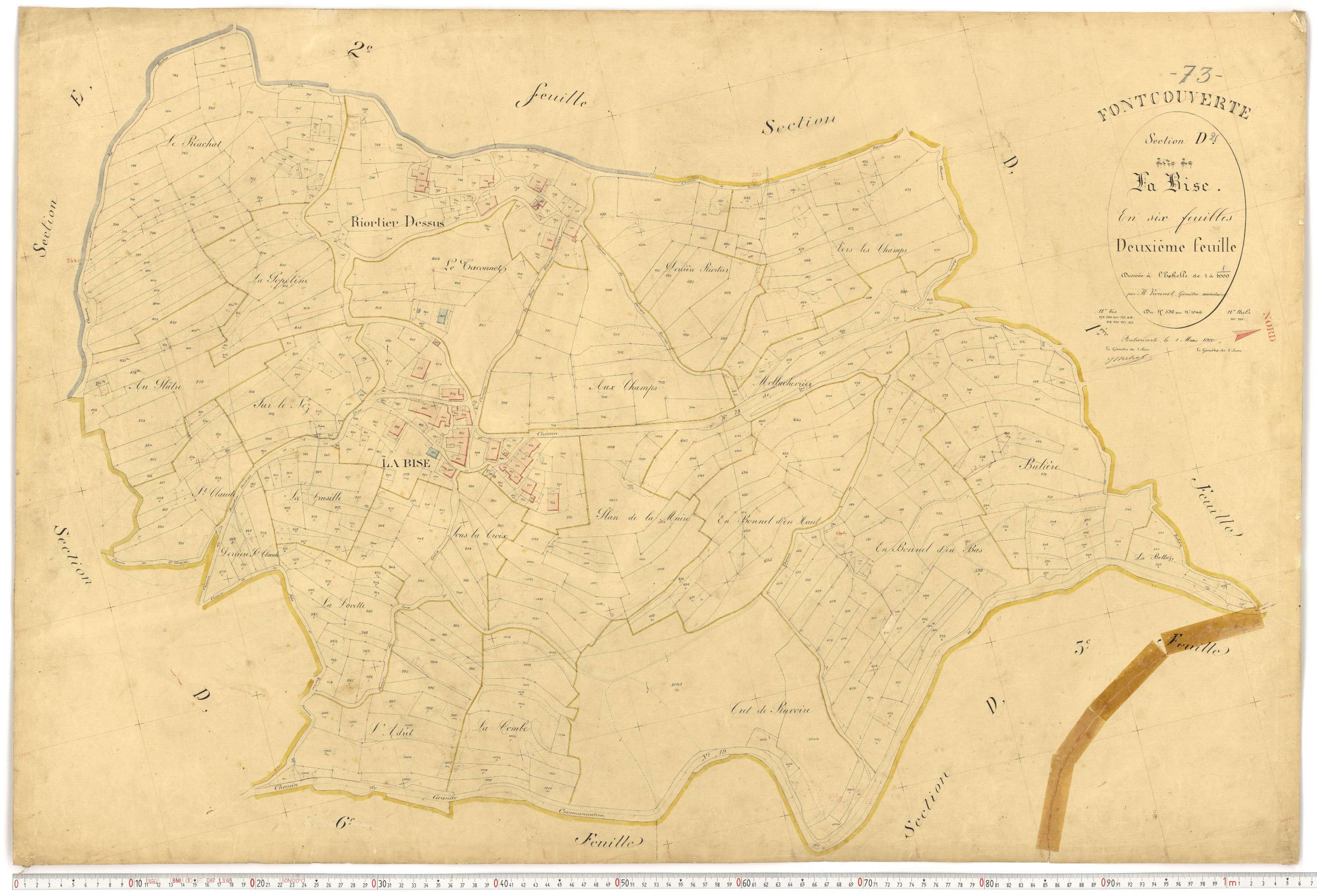 Fontcouverte-la-Toussuire - Plans cadastraux du premier cadastre français.