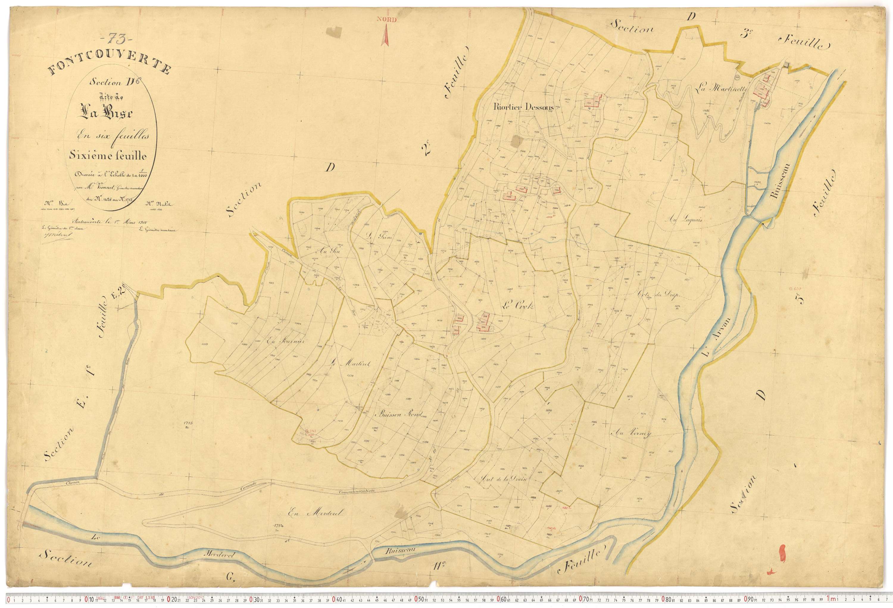 Fontcouverte-la-Toussuire - Plans cadastraux du premier cadastre français.