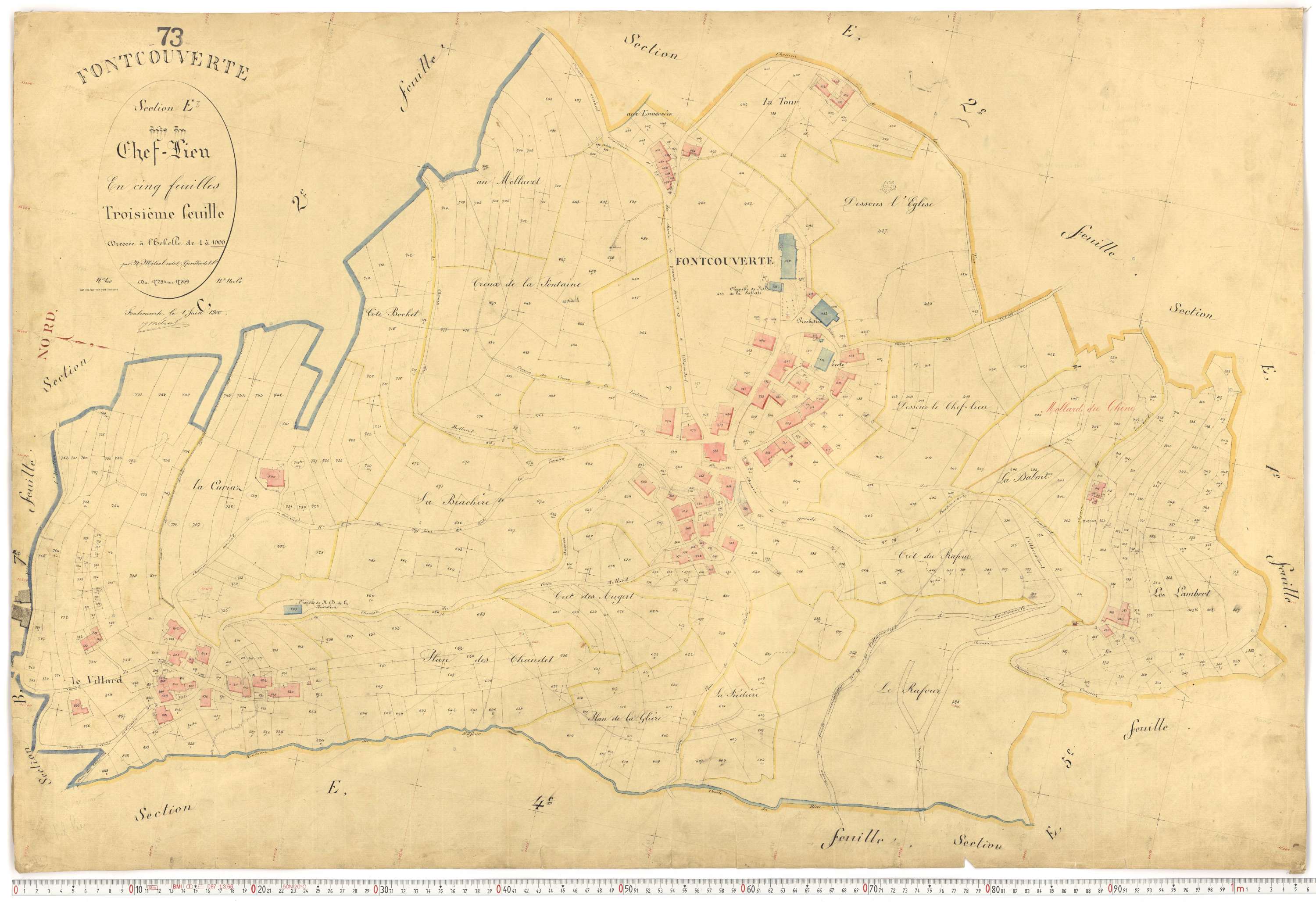 Fontcouverte-la-Toussuire - Plans cadastraux du premier cadastre français.