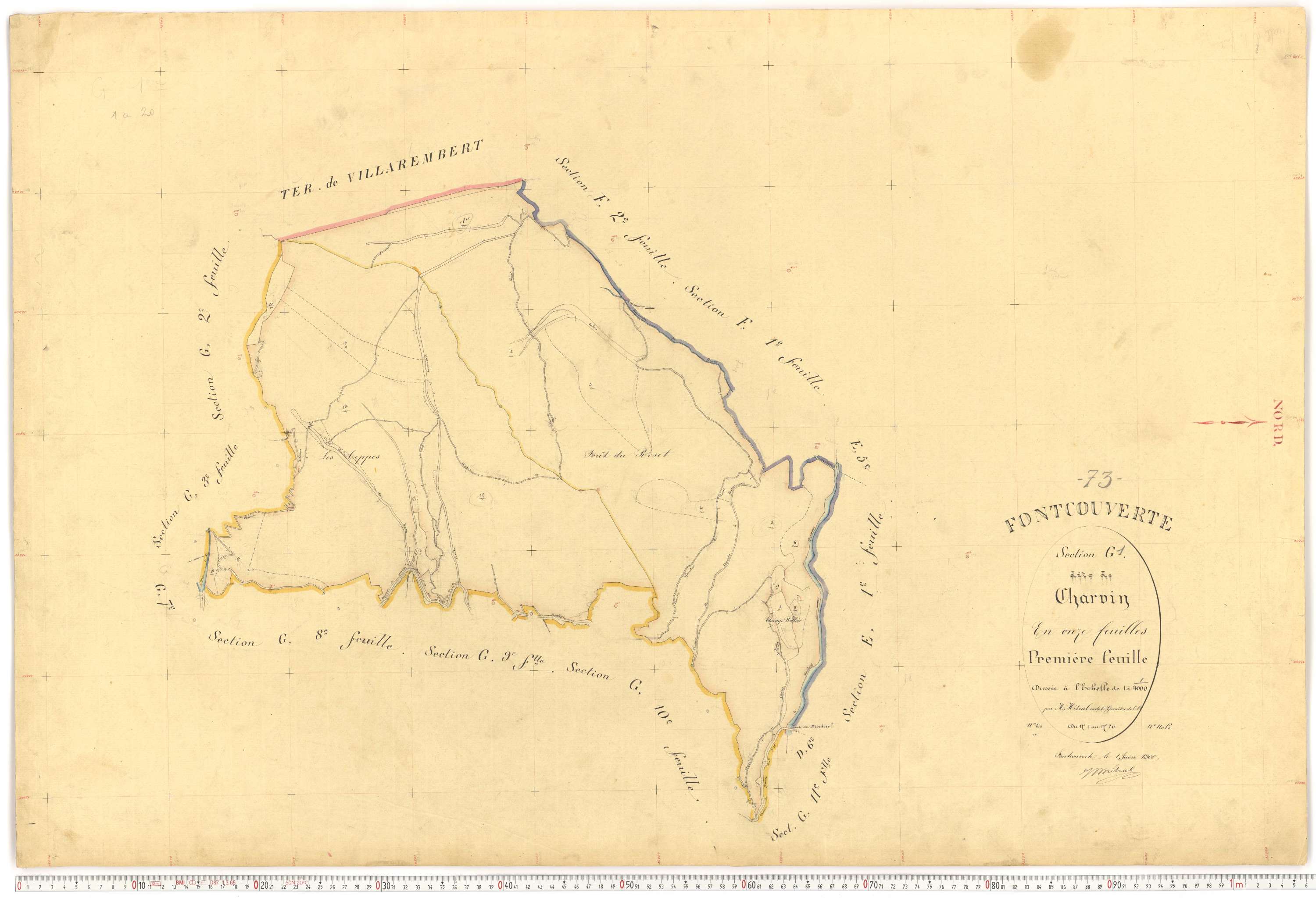 Fontcouverte-la-Toussuire - Plans cadastraux du premier cadastre français.