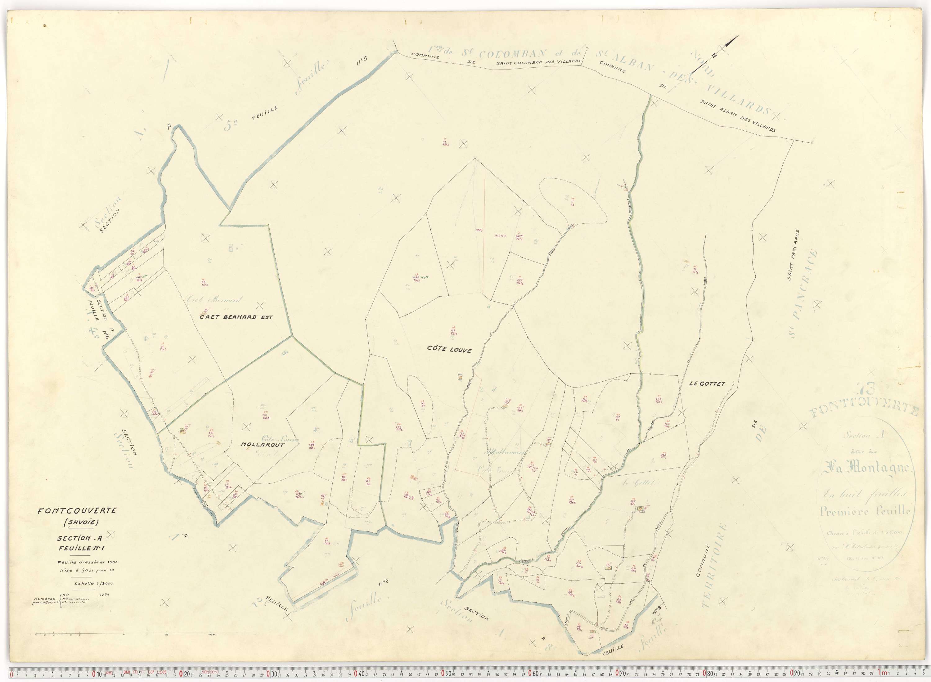 Fontcouverte-la-Toussuire - Plans cadastraux du cadastre rénové.