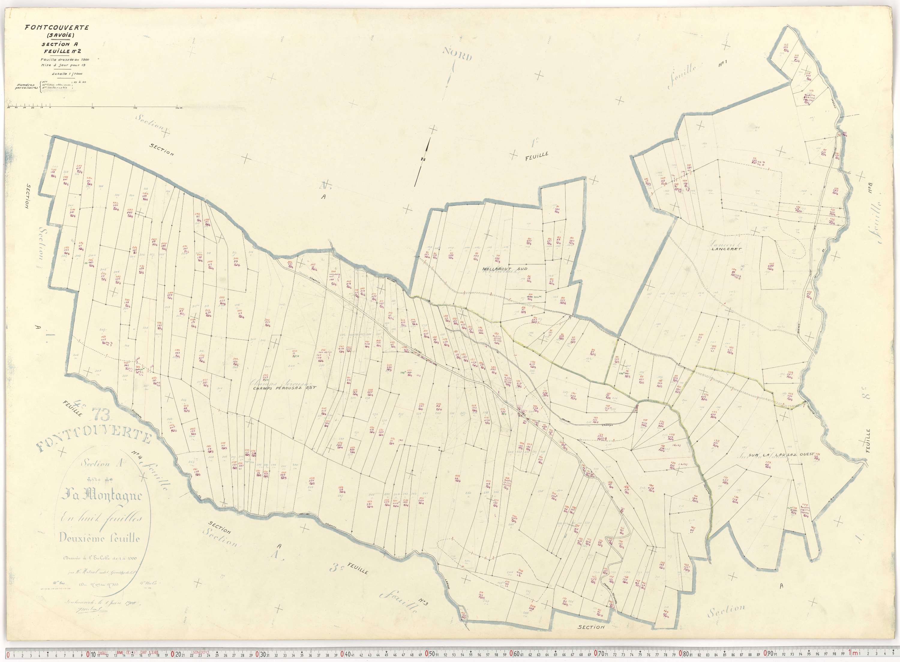 Fontcouverte-la-Toussuire - Plans cadastraux du cadastre rénové.