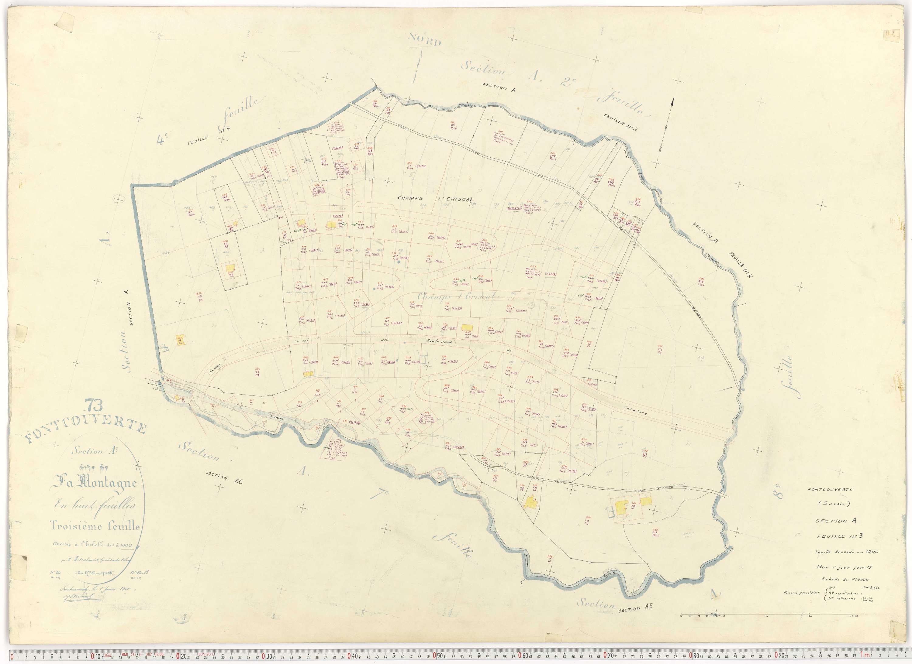 Fontcouverte-la-Toussuire - Plans cadastraux du cadastre rénové.