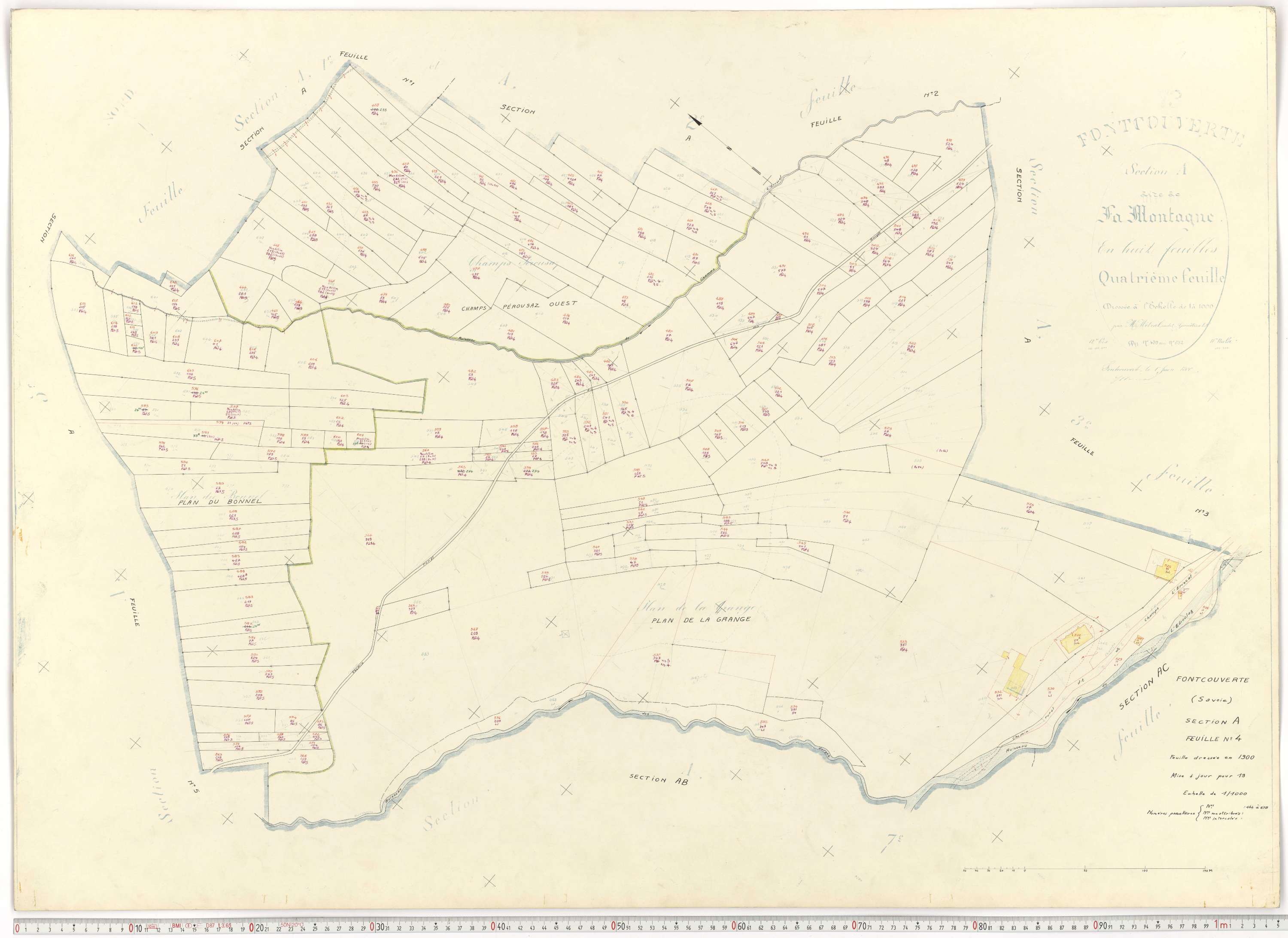 Fontcouverte-la-Toussuire - Plans cadastraux du cadastre rénové.