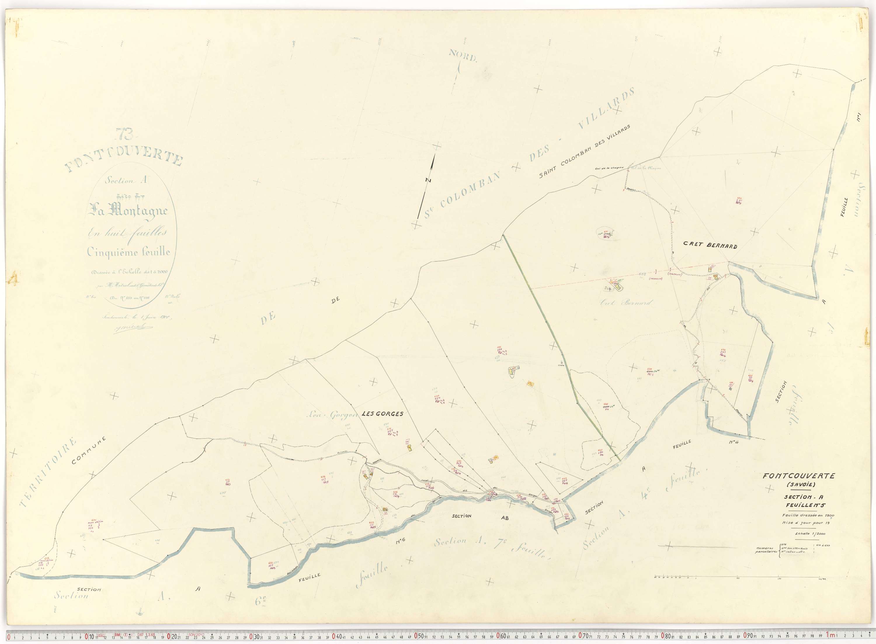 Fontcouverte-la-Toussuire - Plans cadastraux du cadastre rénové.