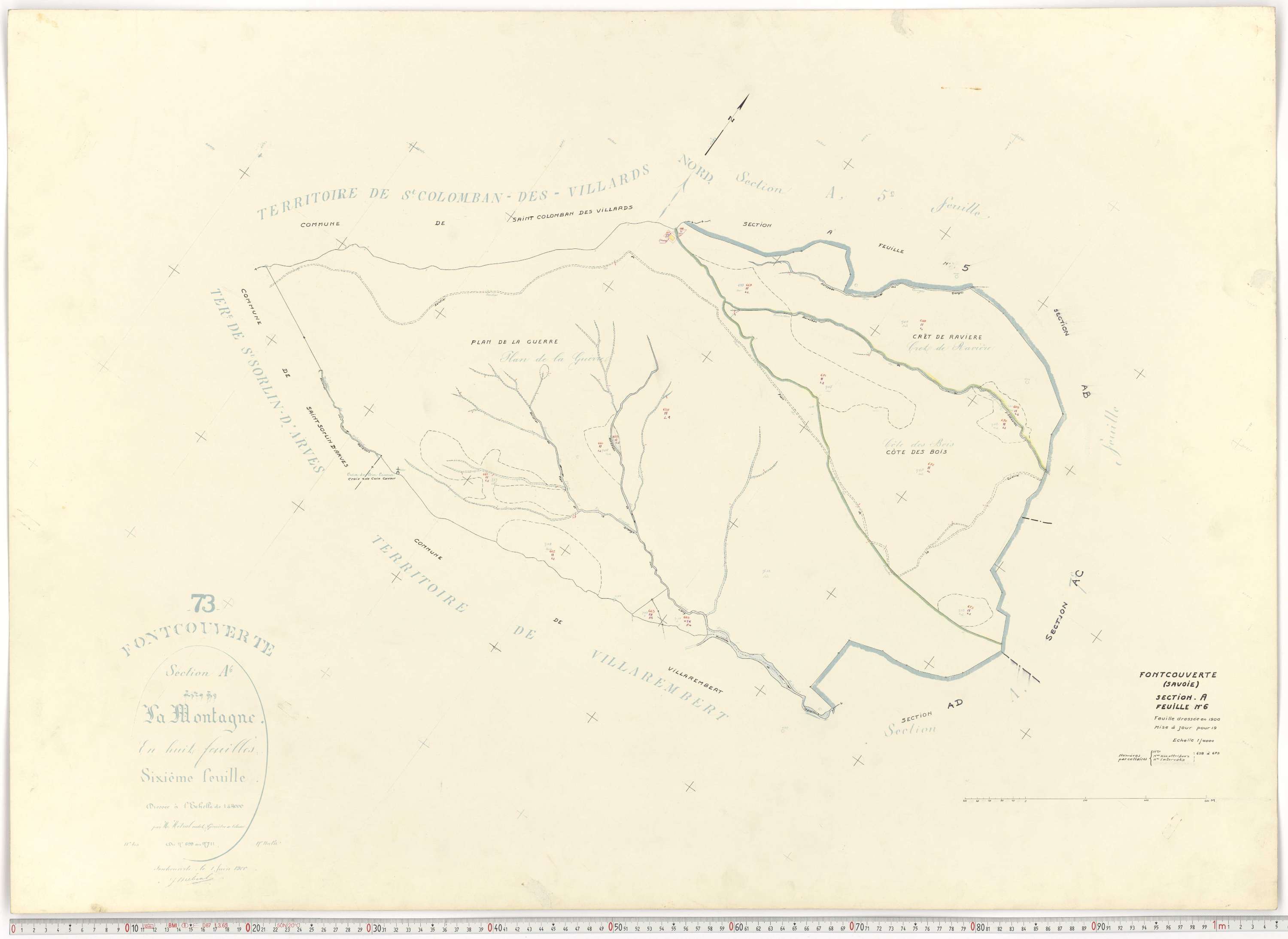 Fontcouverte-la-Toussuire - Plans cadastraux du cadastre rénové.