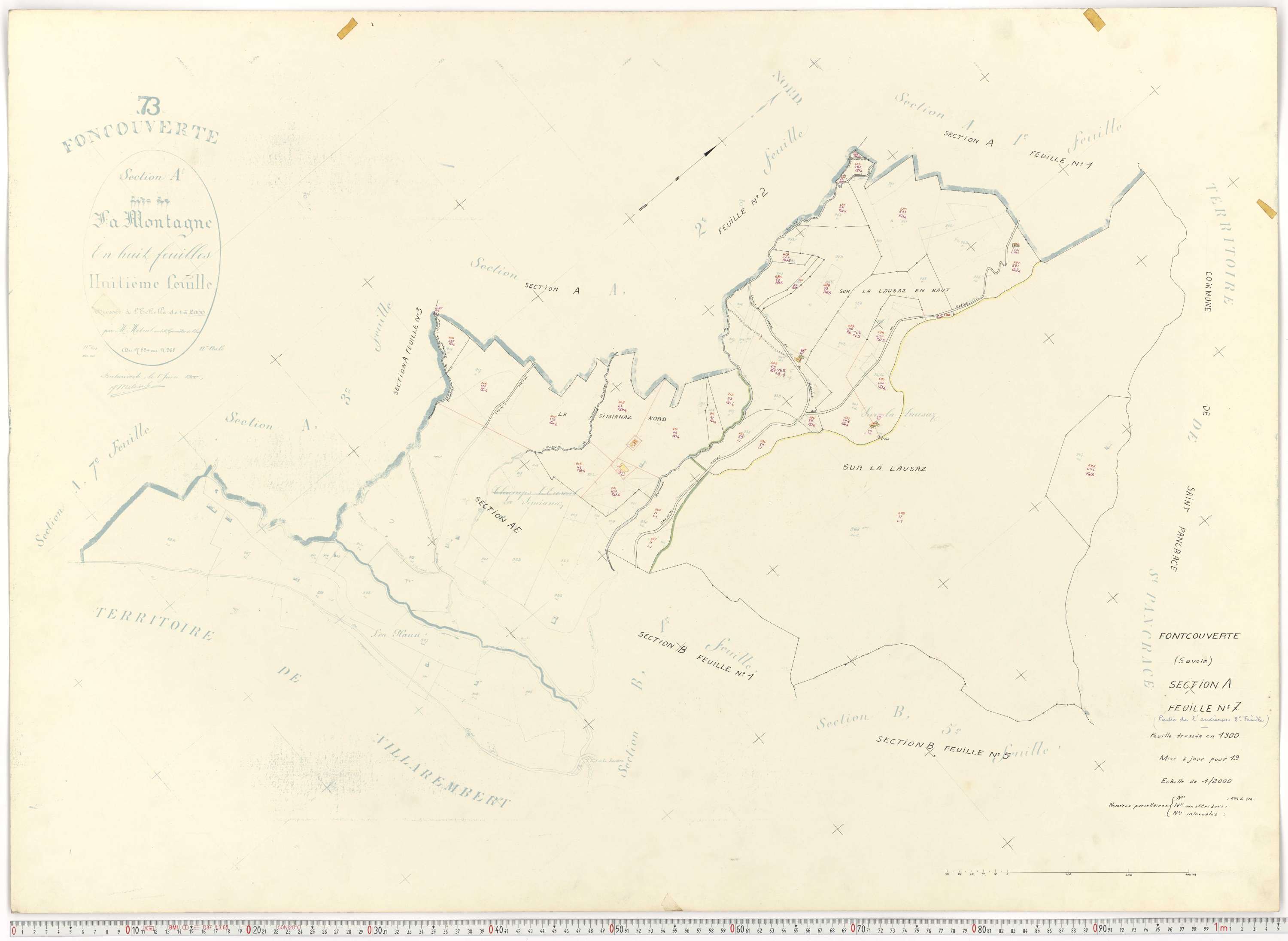 Fontcouverte-la-Toussuire - Plans cadastraux du cadastre rénové.