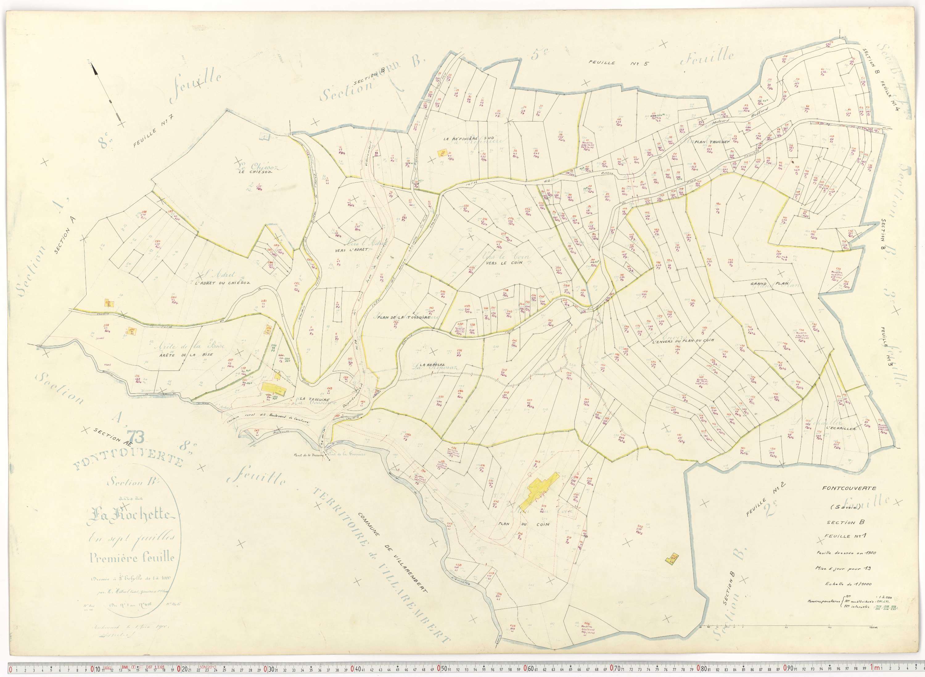 Fontcouverte-la-Toussuire - Plans cadastraux du cadastre rénové.