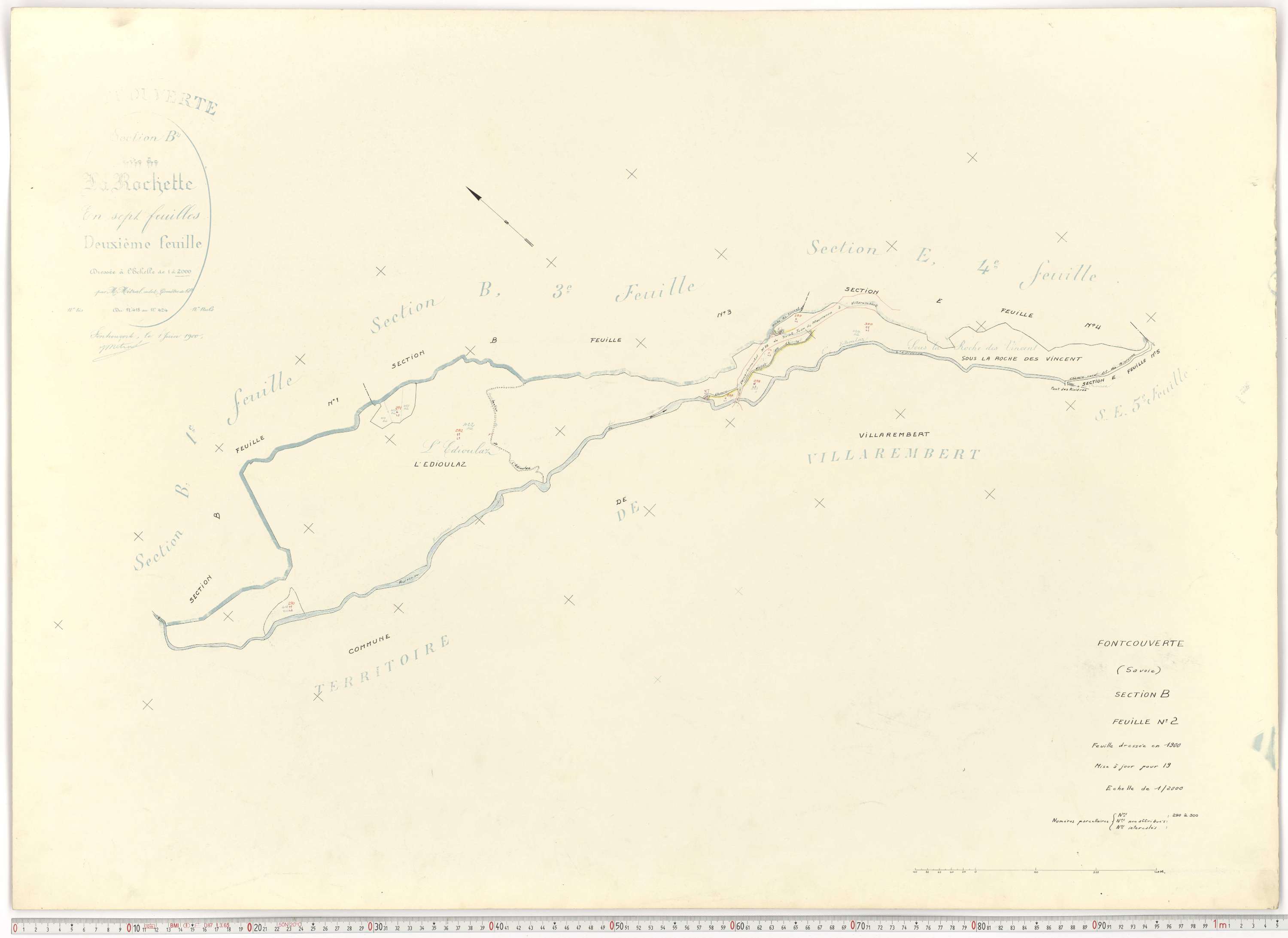 Fontcouverte-la-Toussuire - Plans cadastraux du cadastre rénové.