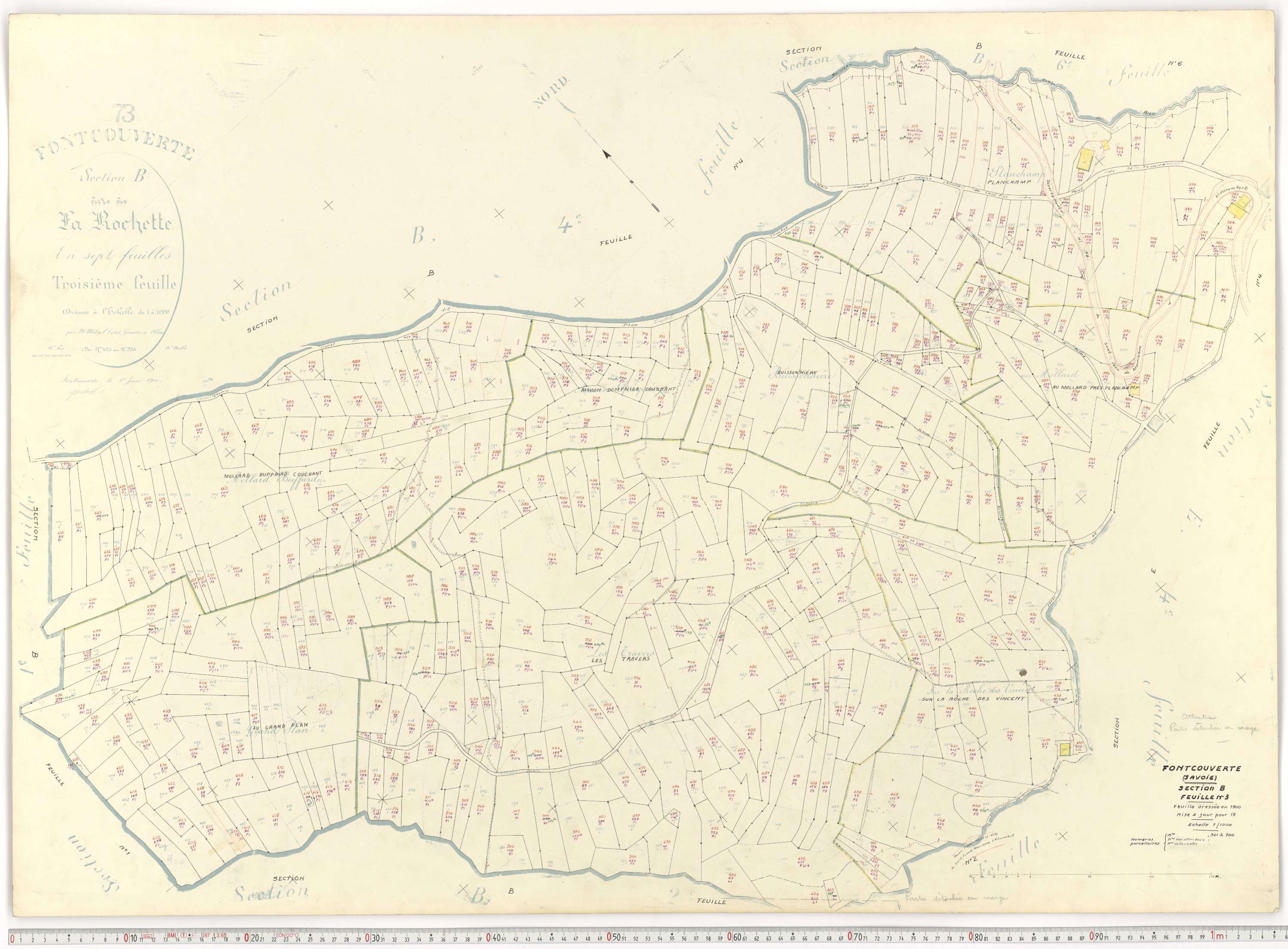 Fontcouverte-la-Toussuire - Plans cadastraux du cadastre rénové.