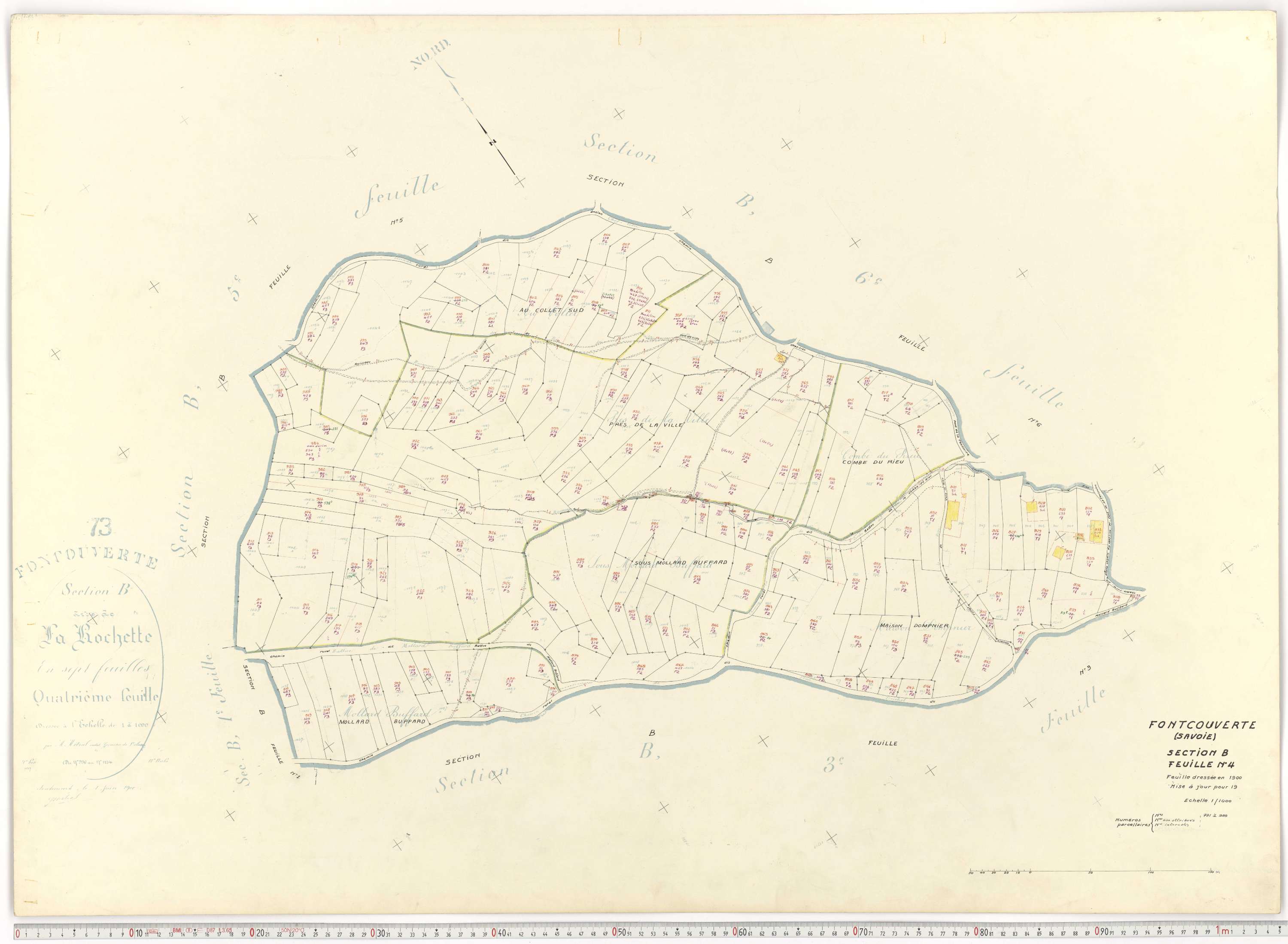 Fontcouverte-la-Toussuire - Plans cadastraux du cadastre rénové.
