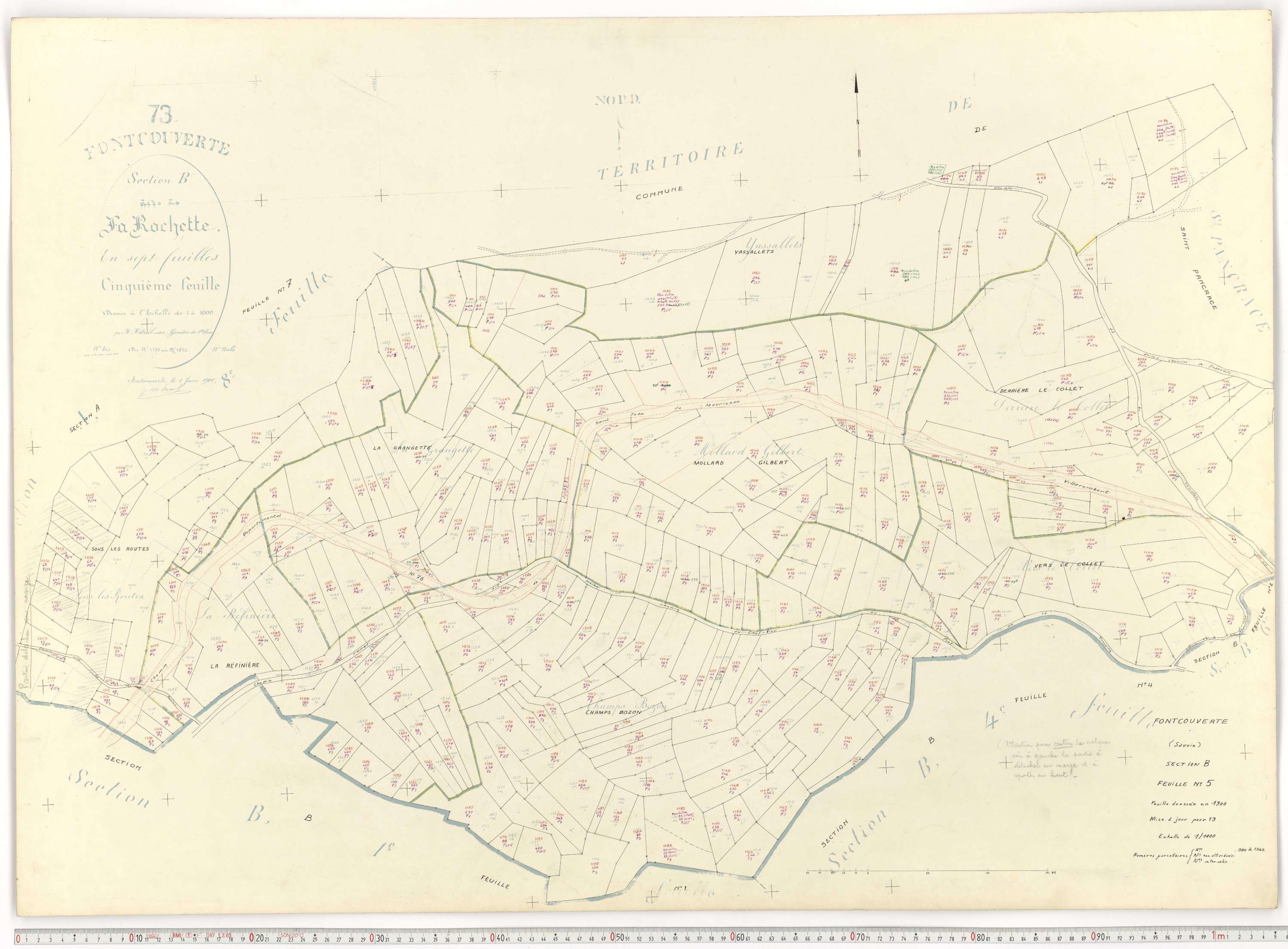 Fontcouverte-la-Toussuire - Plans cadastraux du cadastre rénové.