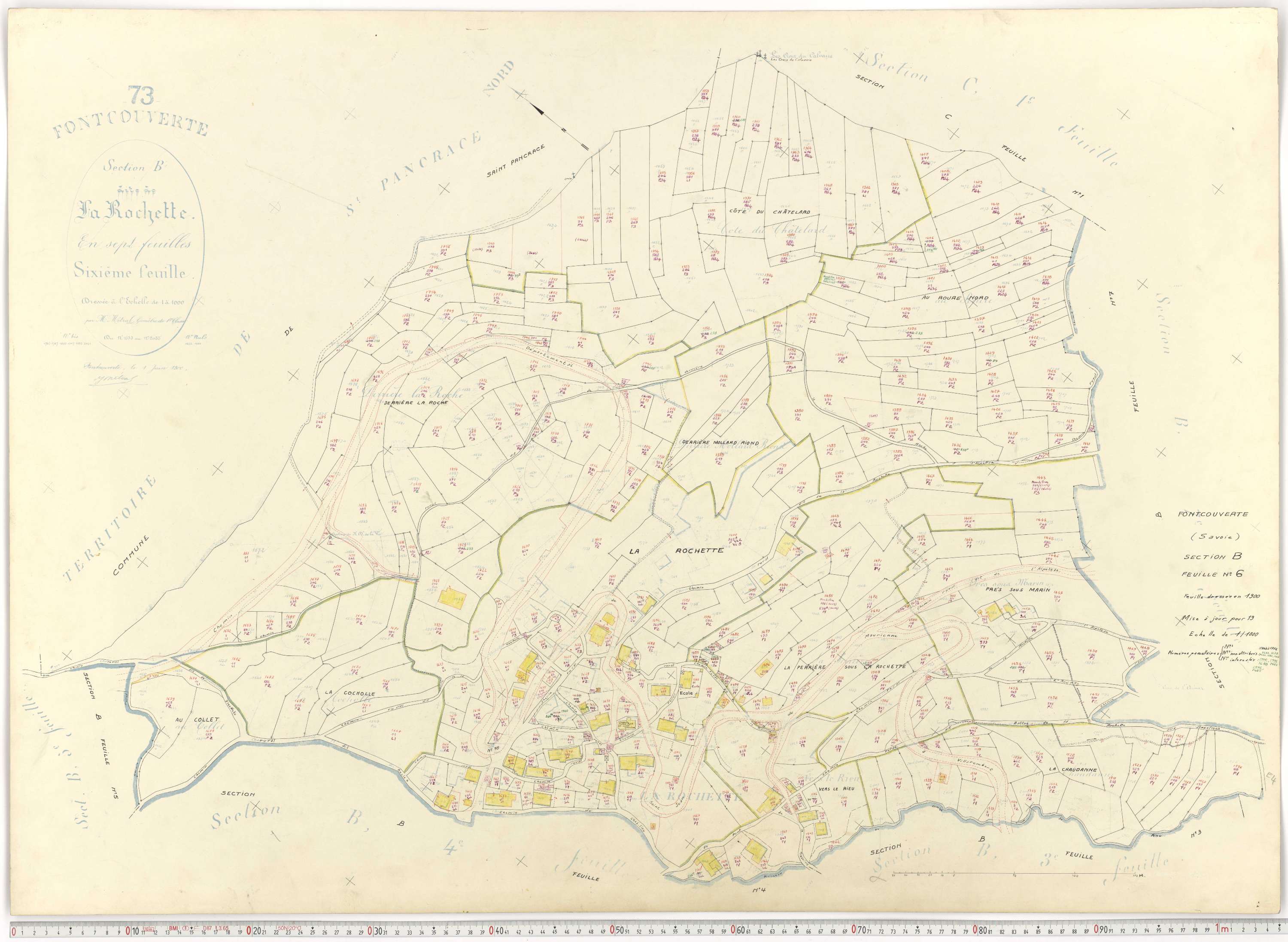 Fontcouverte-la-Toussuire - Plans cadastraux du cadastre rénové.