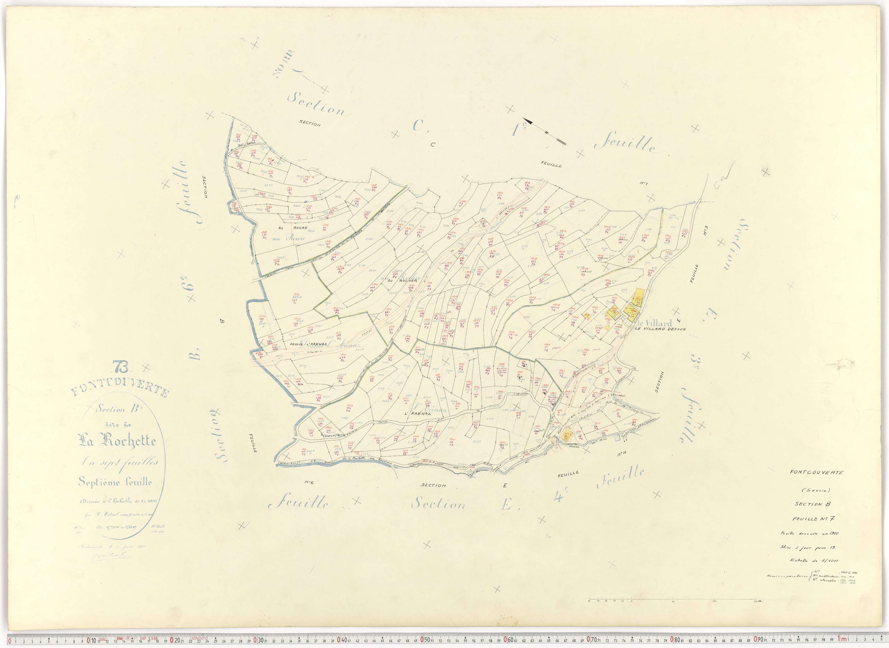 Fontcouverte-la-Toussuire - Plans cadastraux du cadastre rénové.