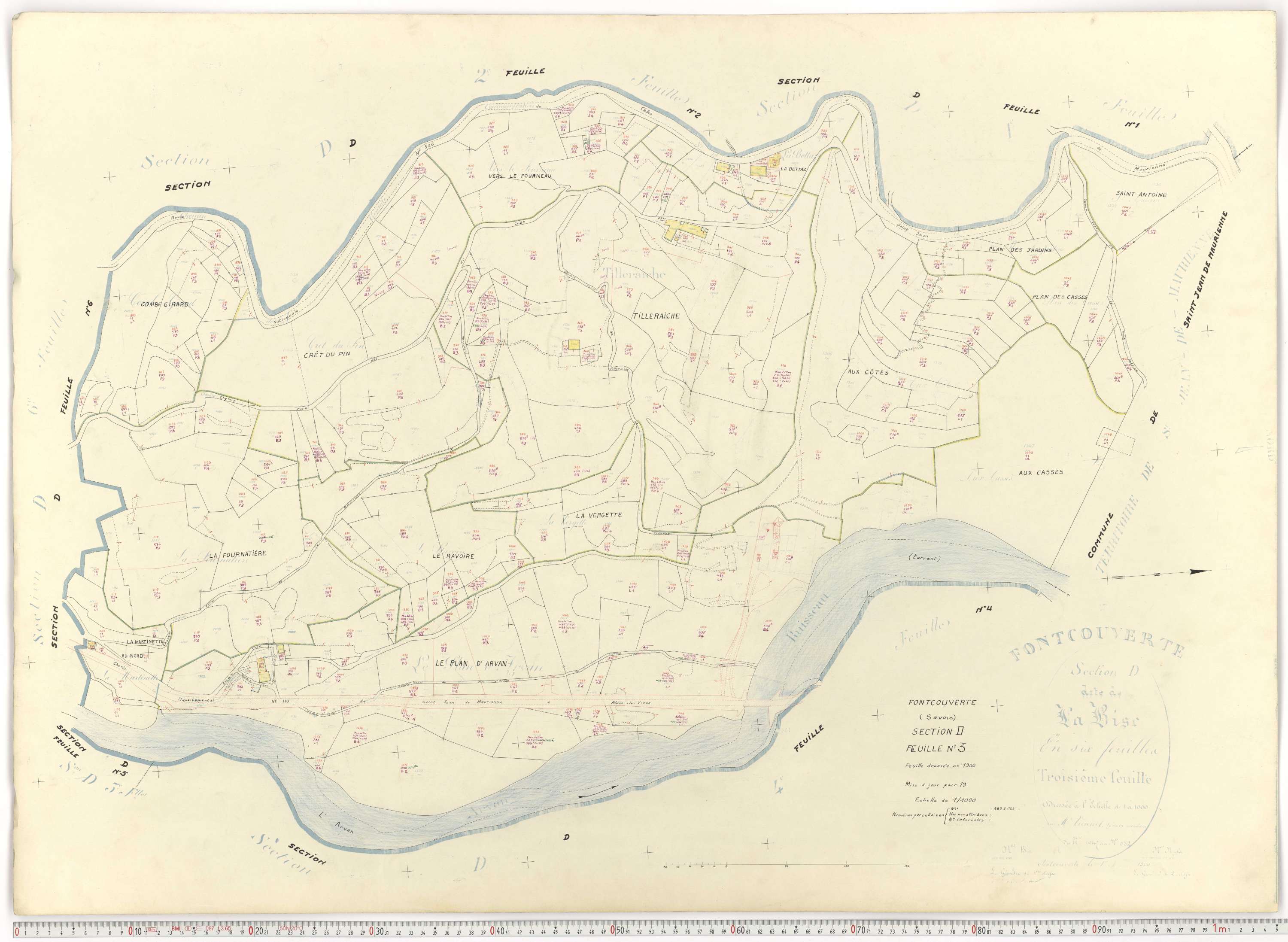 Fontcouverte-la-Toussuire - Plans cadastraux du cadastre rénové.