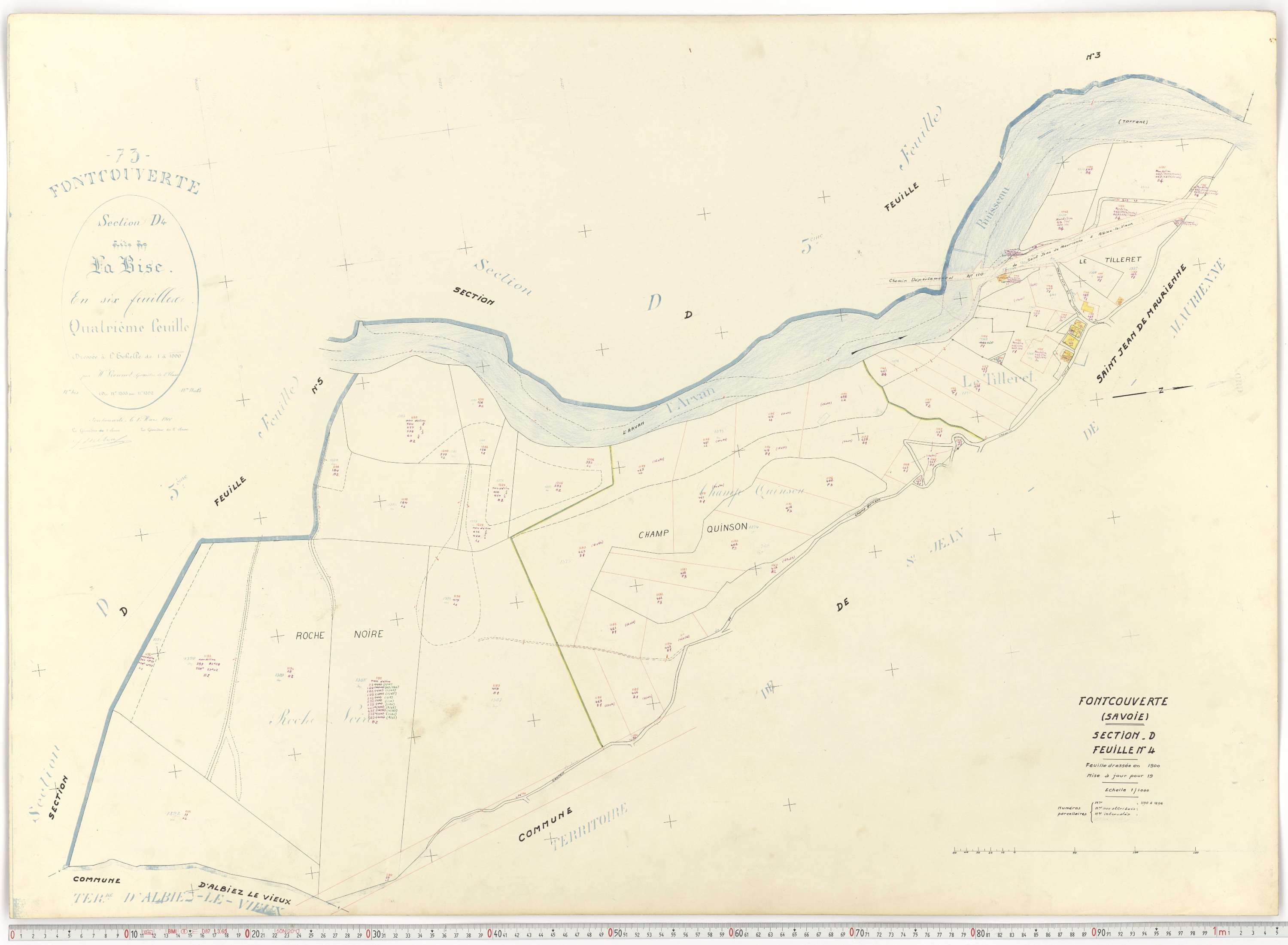 Fontcouverte-la-Toussuire - Plans cadastraux du cadastre rénové.