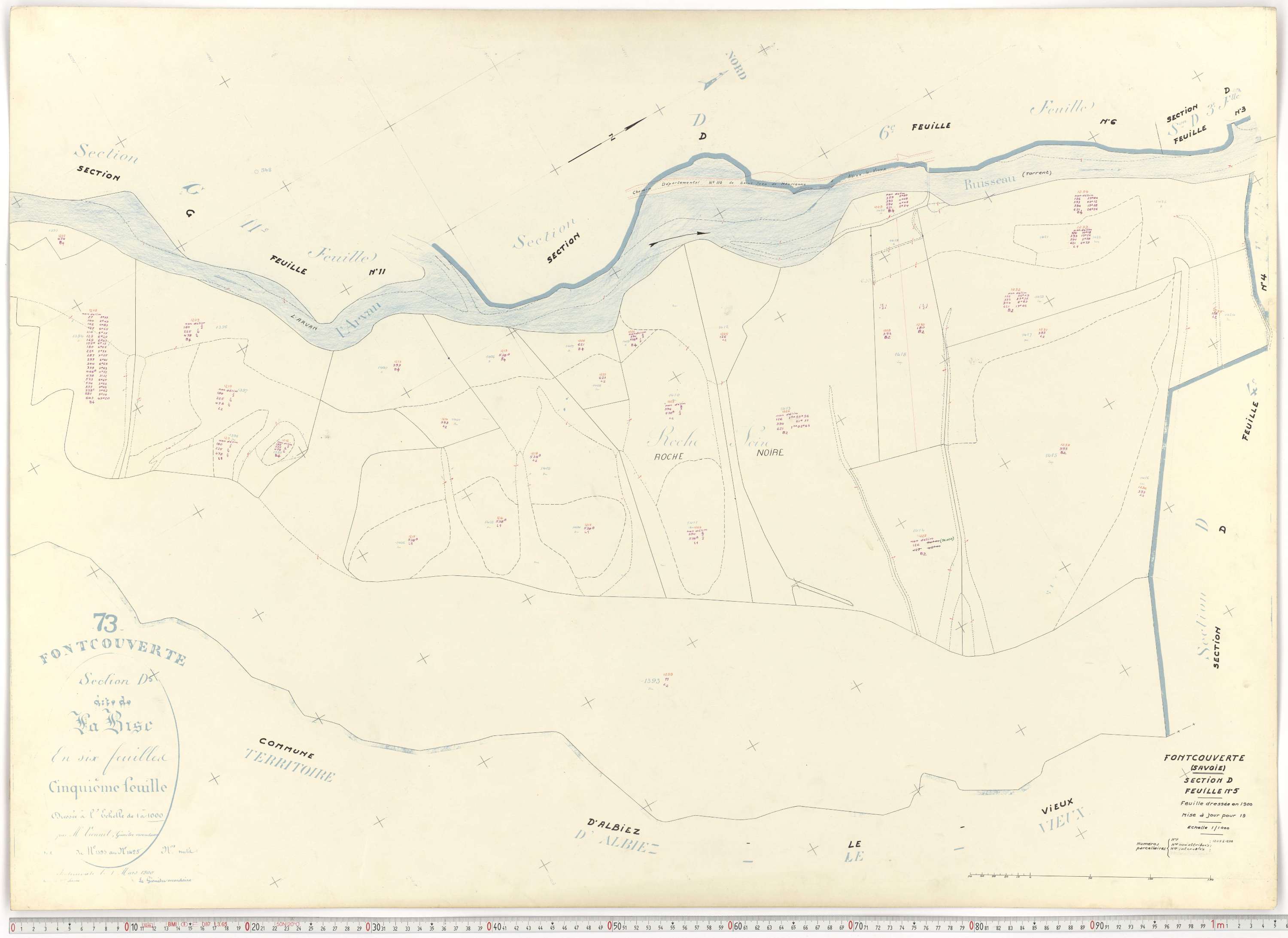 Fontcouverte-la-Toussuire - Plans cadastraux du cadastre rénové.