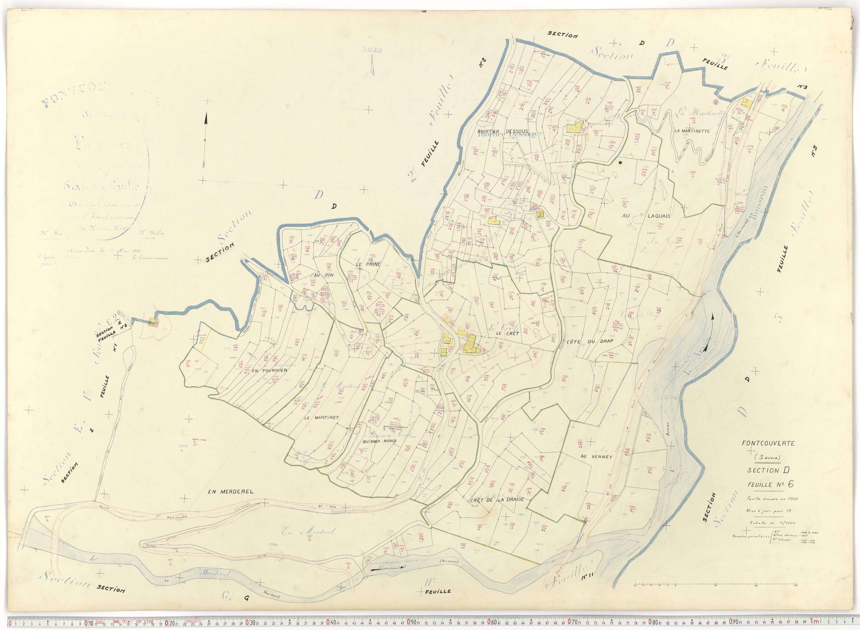 Fontcouverte-la-Toussuire - Plans cadastraux du cadastre rénové.
