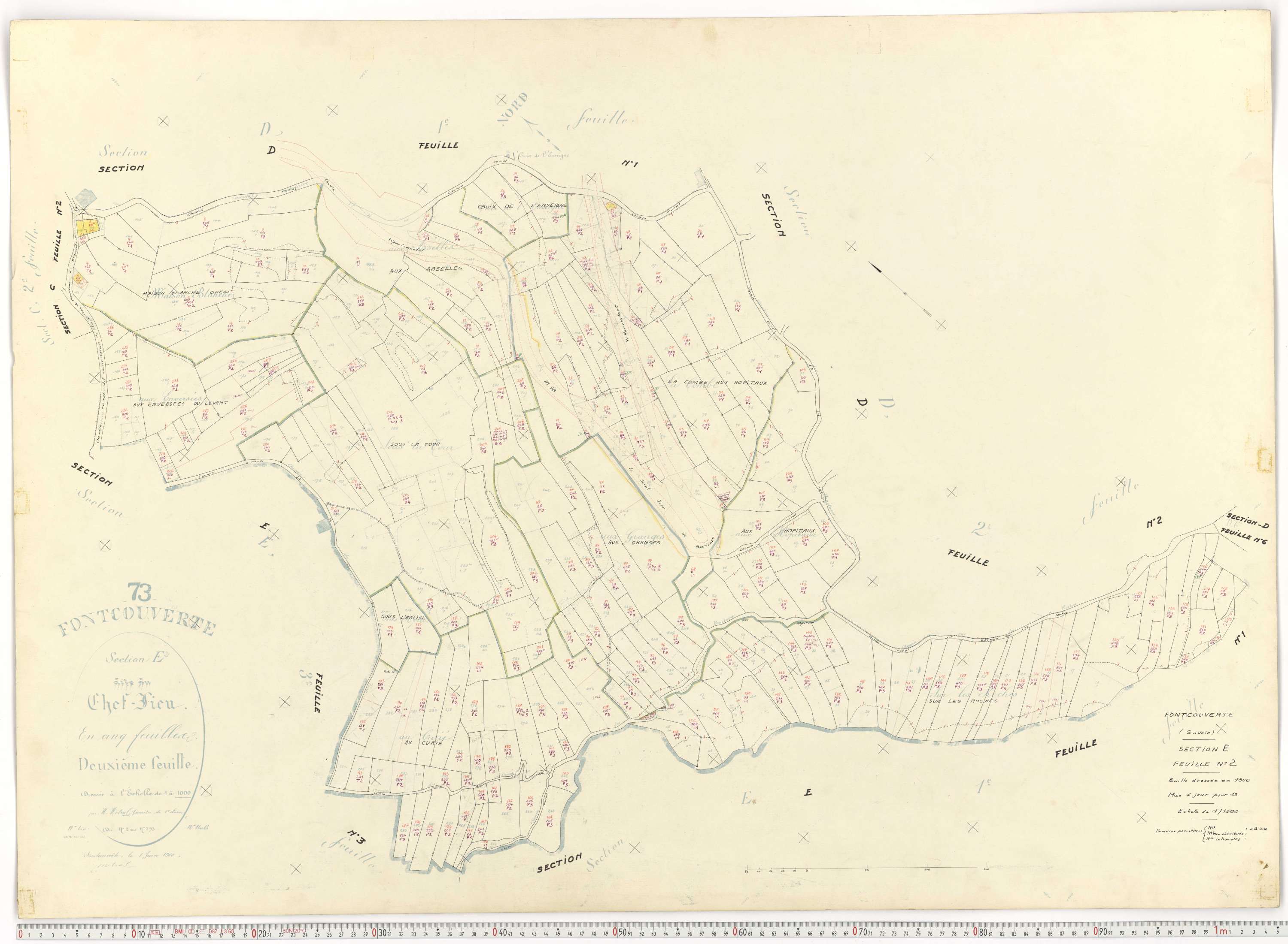 Fontcouverte-la-Toussuire - Plans cadastraux du cadastre rénové.