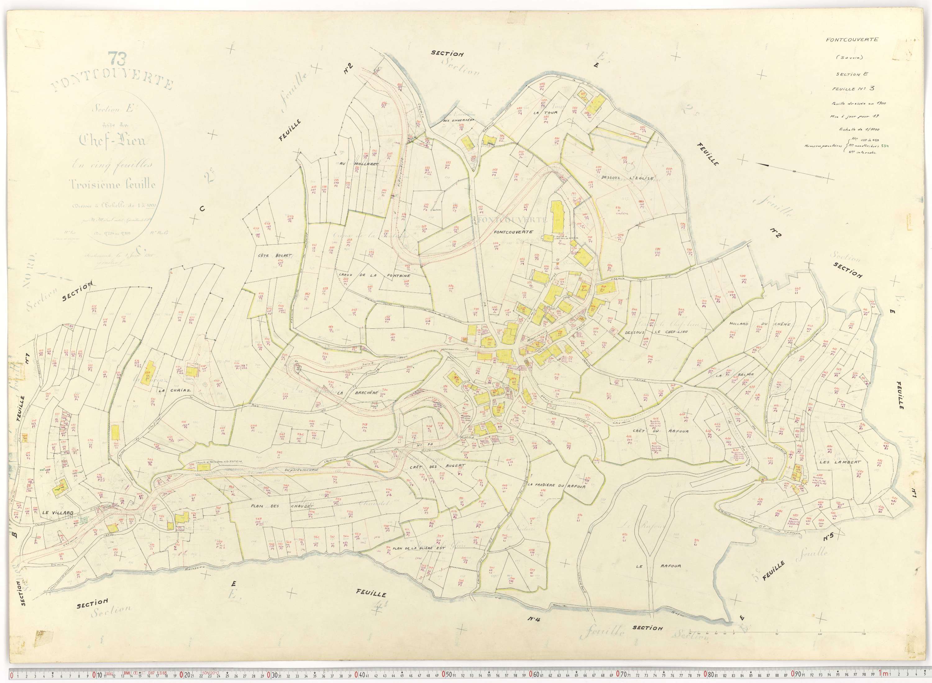 Fontcouverte-la-Toussuire - Plans cadastraux du cadastre rénové.