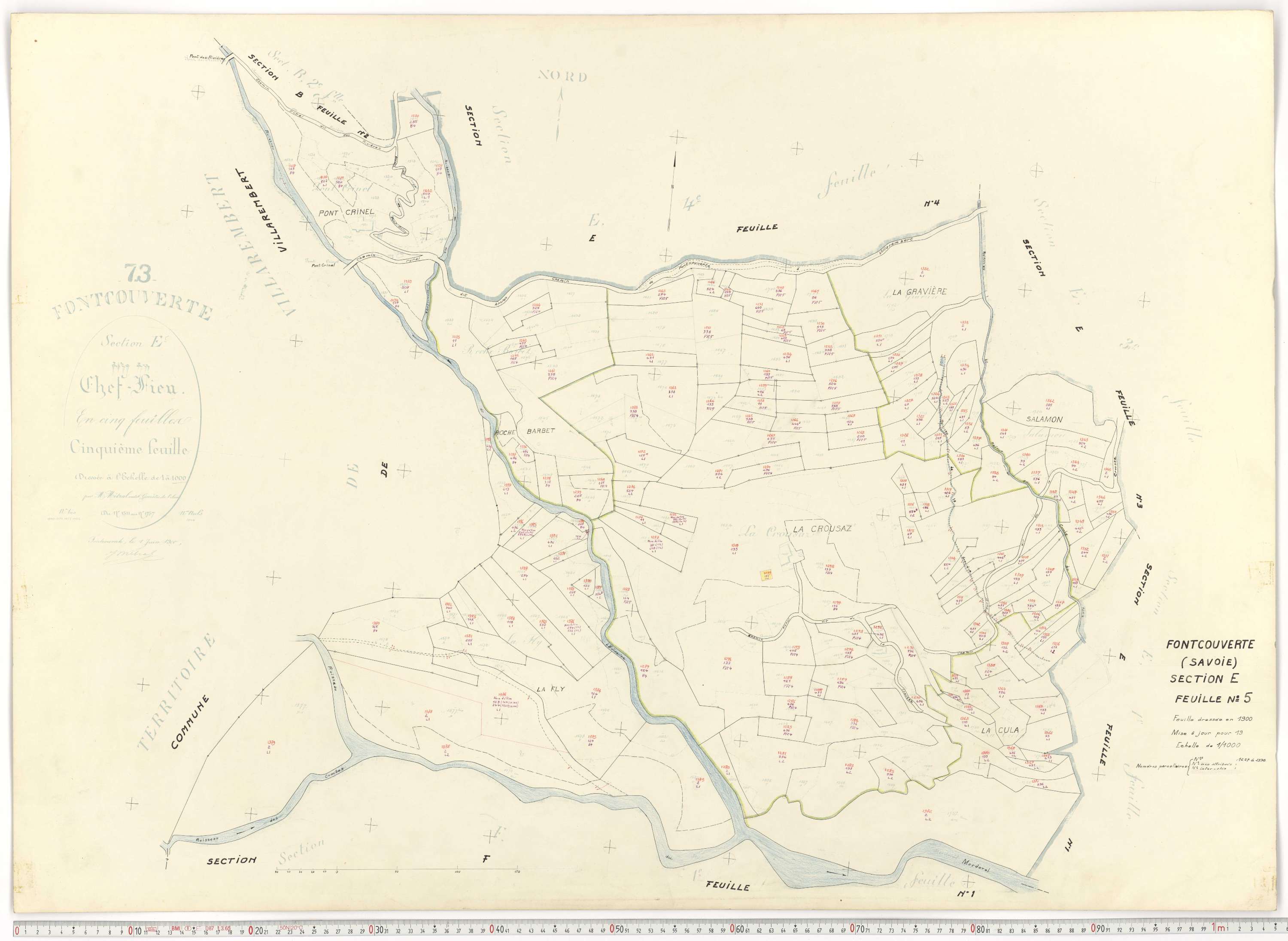 Fontcouverte-la-Toussuire - Plans cadastraux du cadastre rénové.