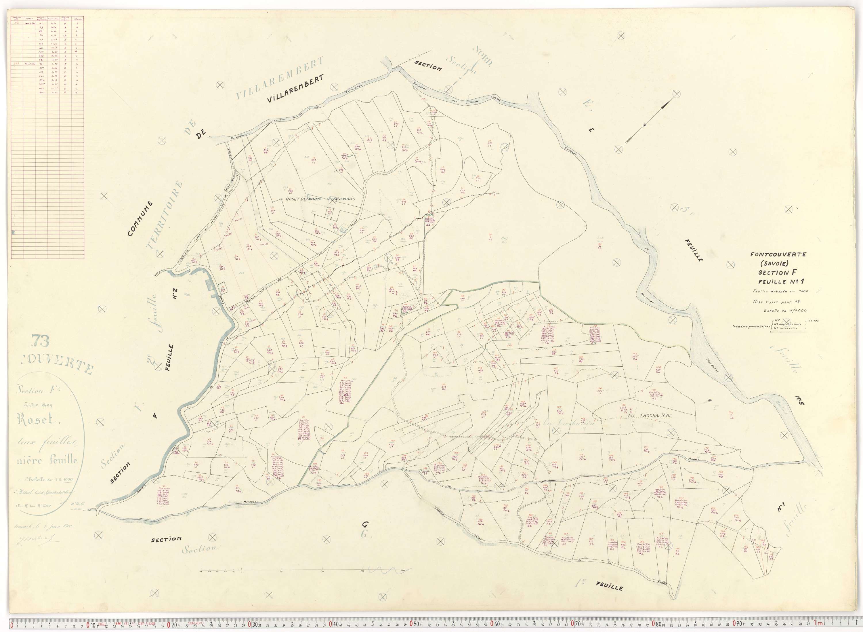 Fontcouverte-la-Toussuire - Plans cadastraux du cadastre rénové.
