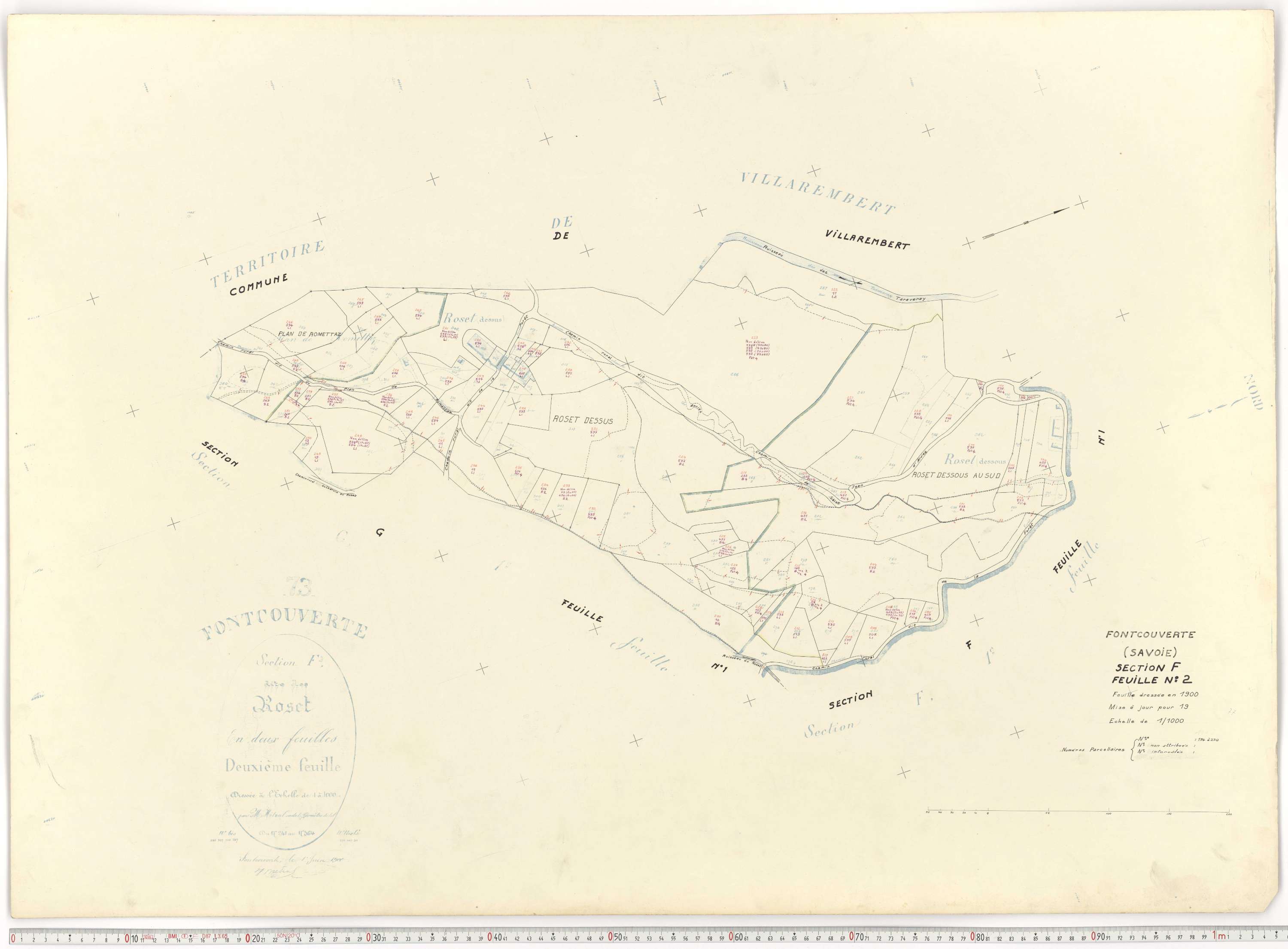 Fontcouverte-la-Toussuire - Plans cadastraux du cadastre rénové.