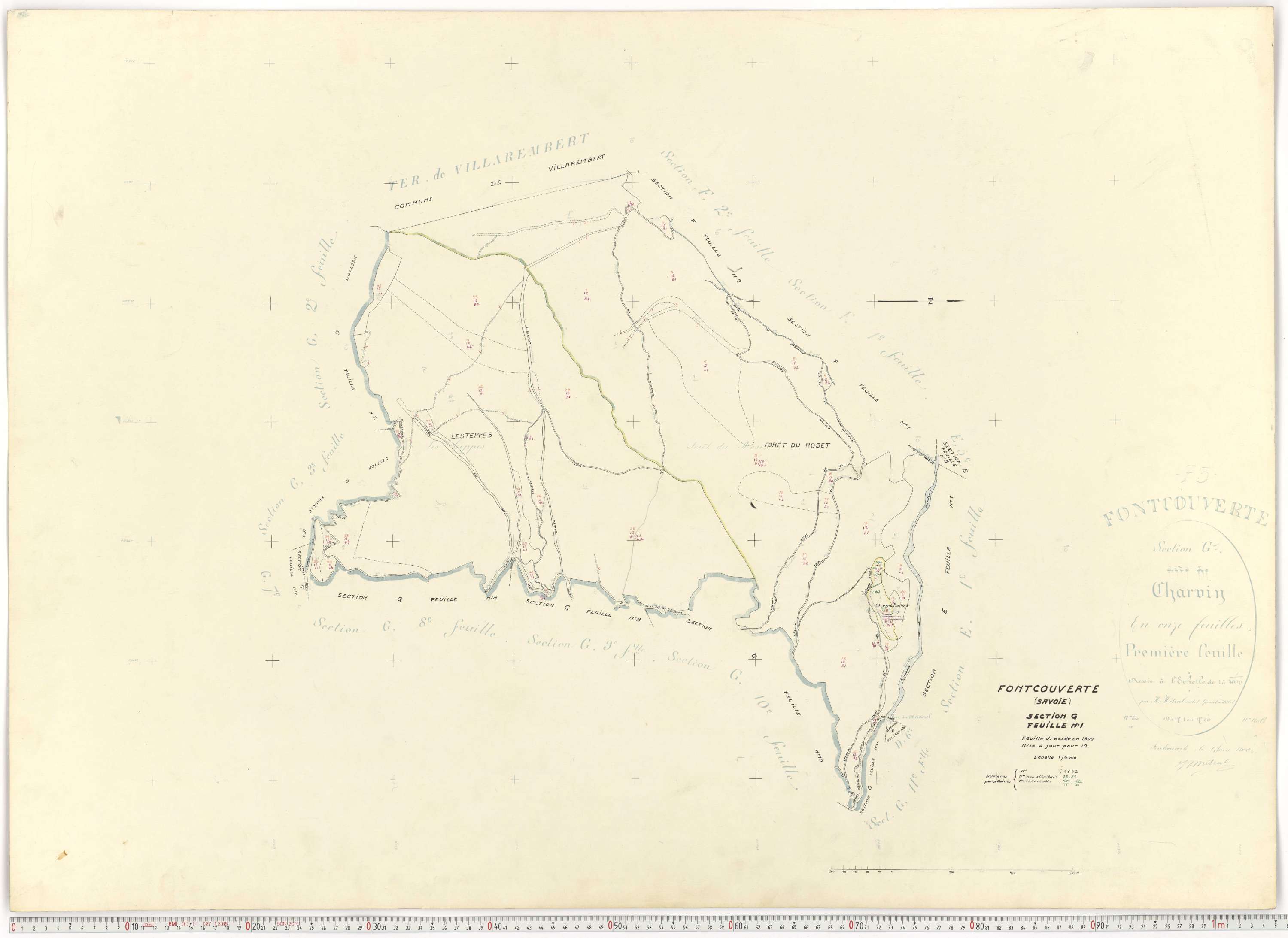 Fontcouverte-la-Toussuire - Plans cadastraux du cadastre rénové.