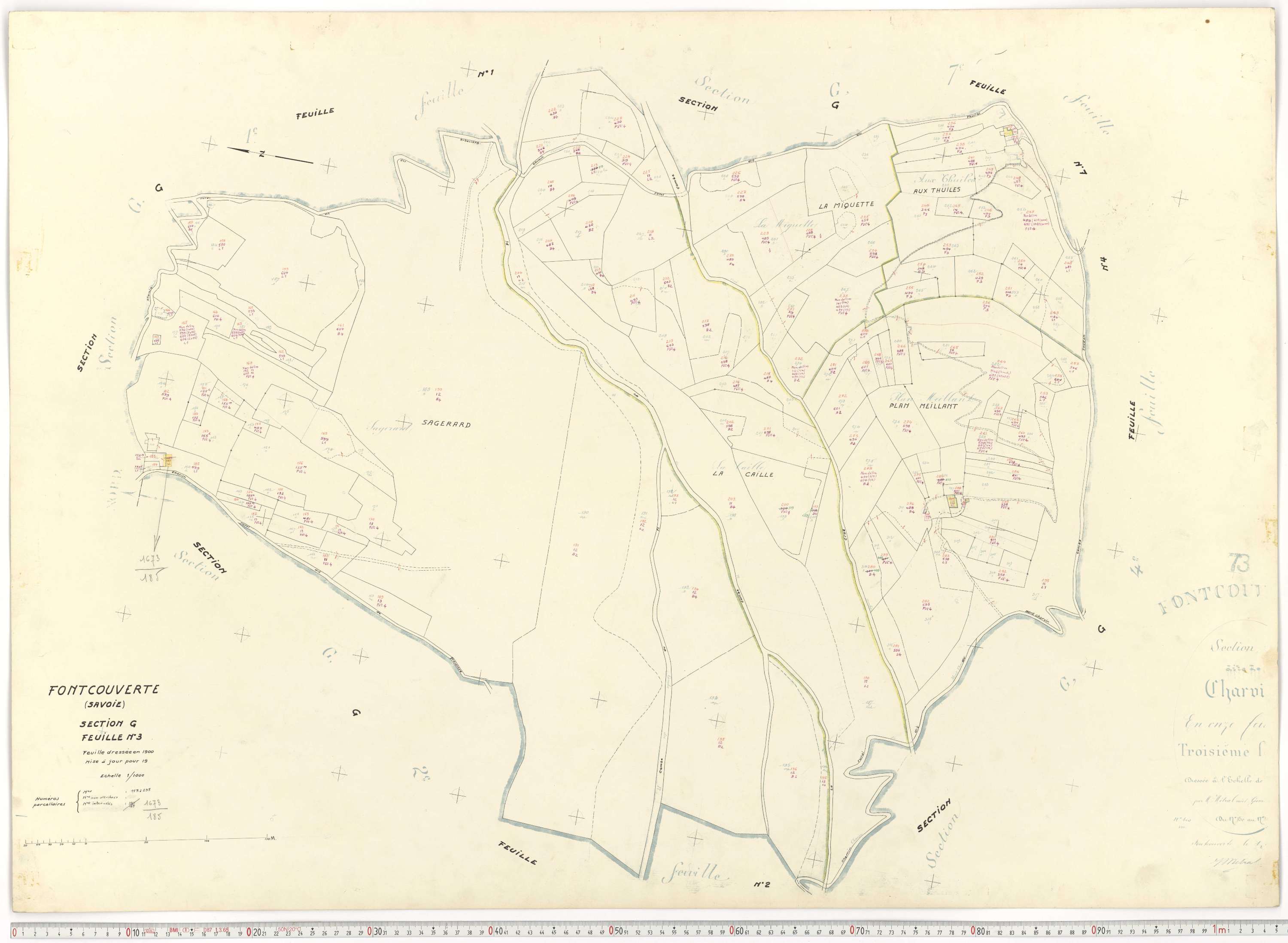 Fontcouverte-la-Toussuire - Plans cadastraux du cadastre rénové.