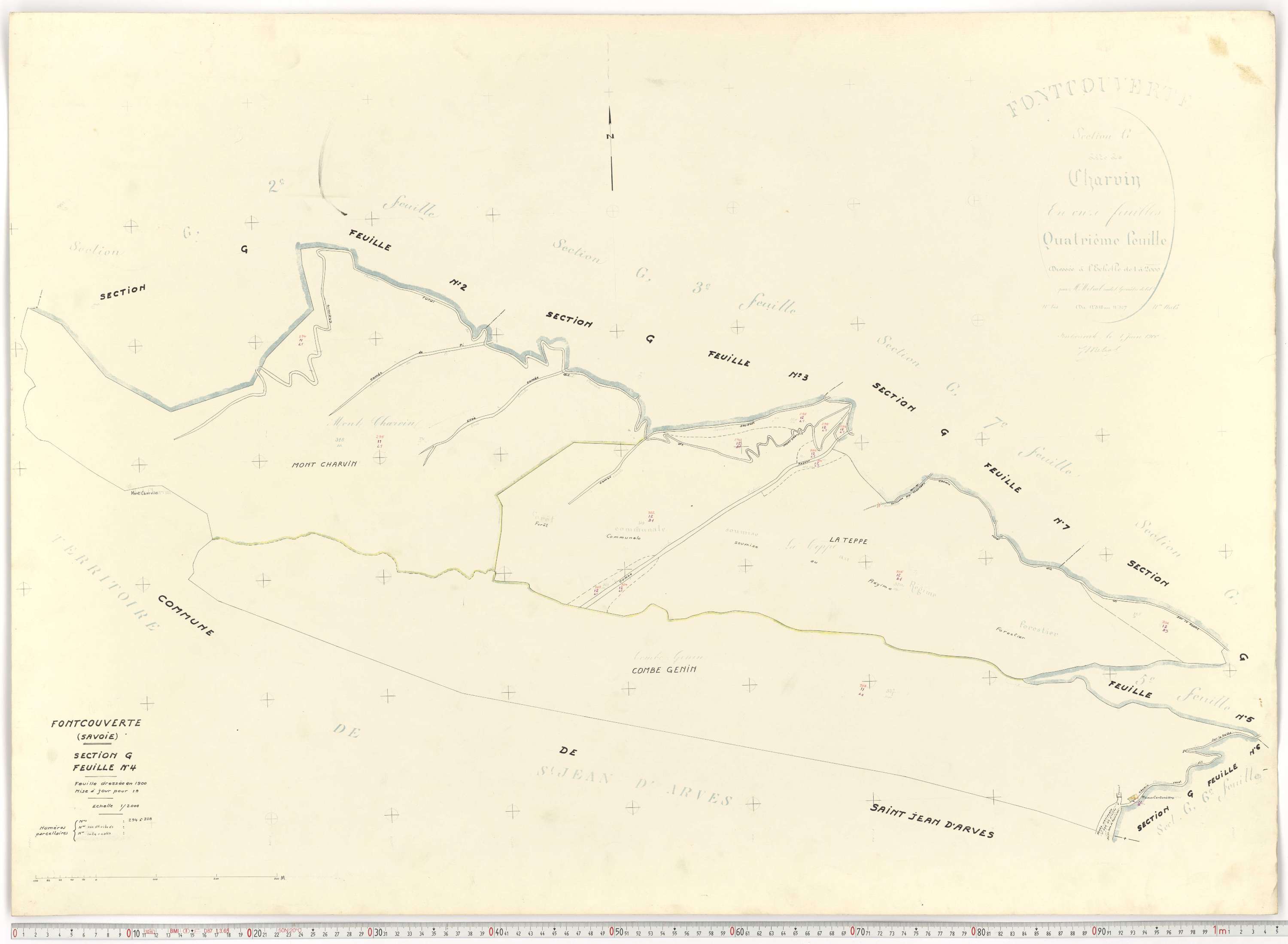 Fontcouverte-la-Toussuire - Plans cadastraux du cadastre rénové.