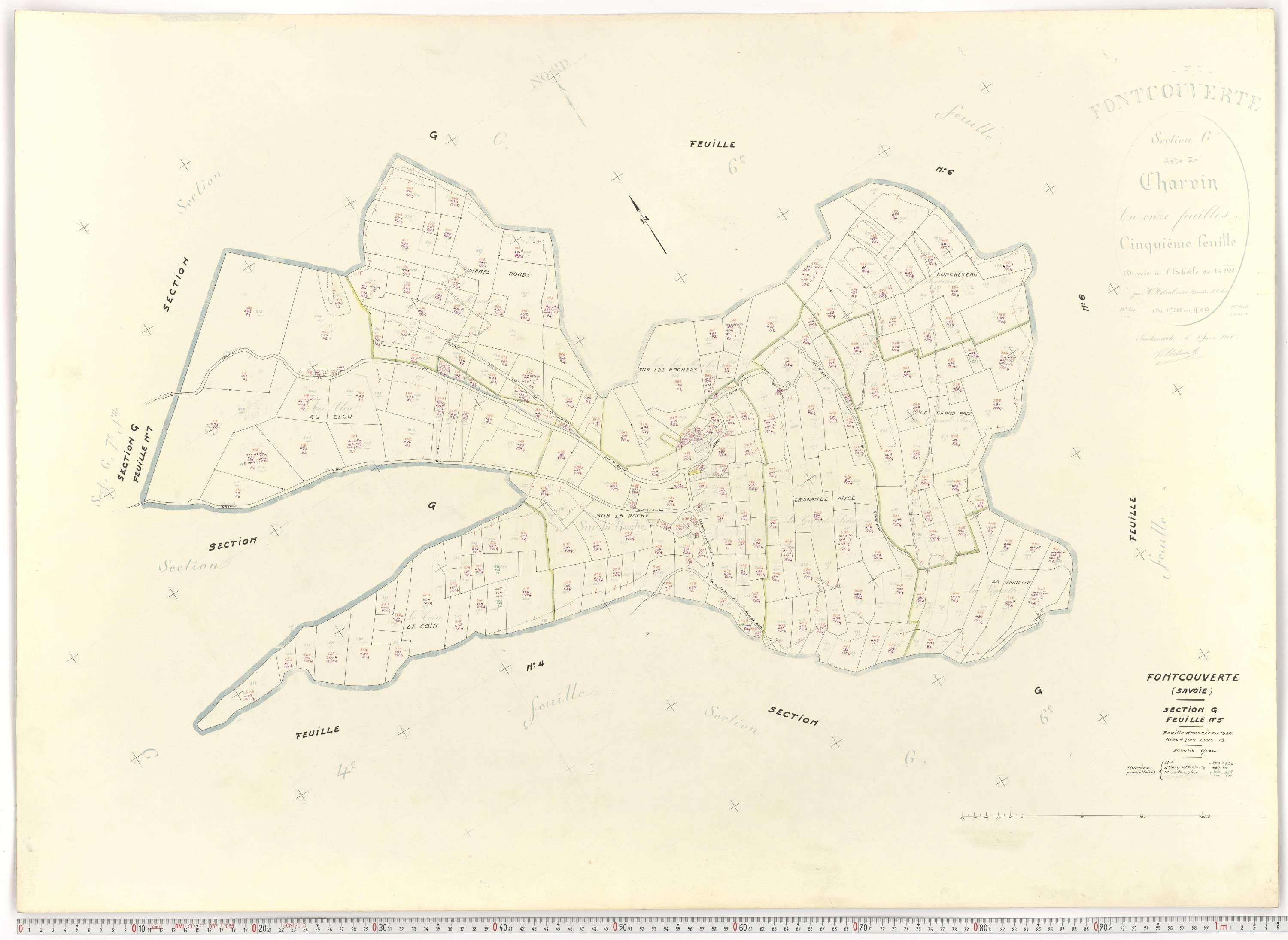 Fontcouverte-la-Toussuire - Plans cadastraux du cadastre rénové.