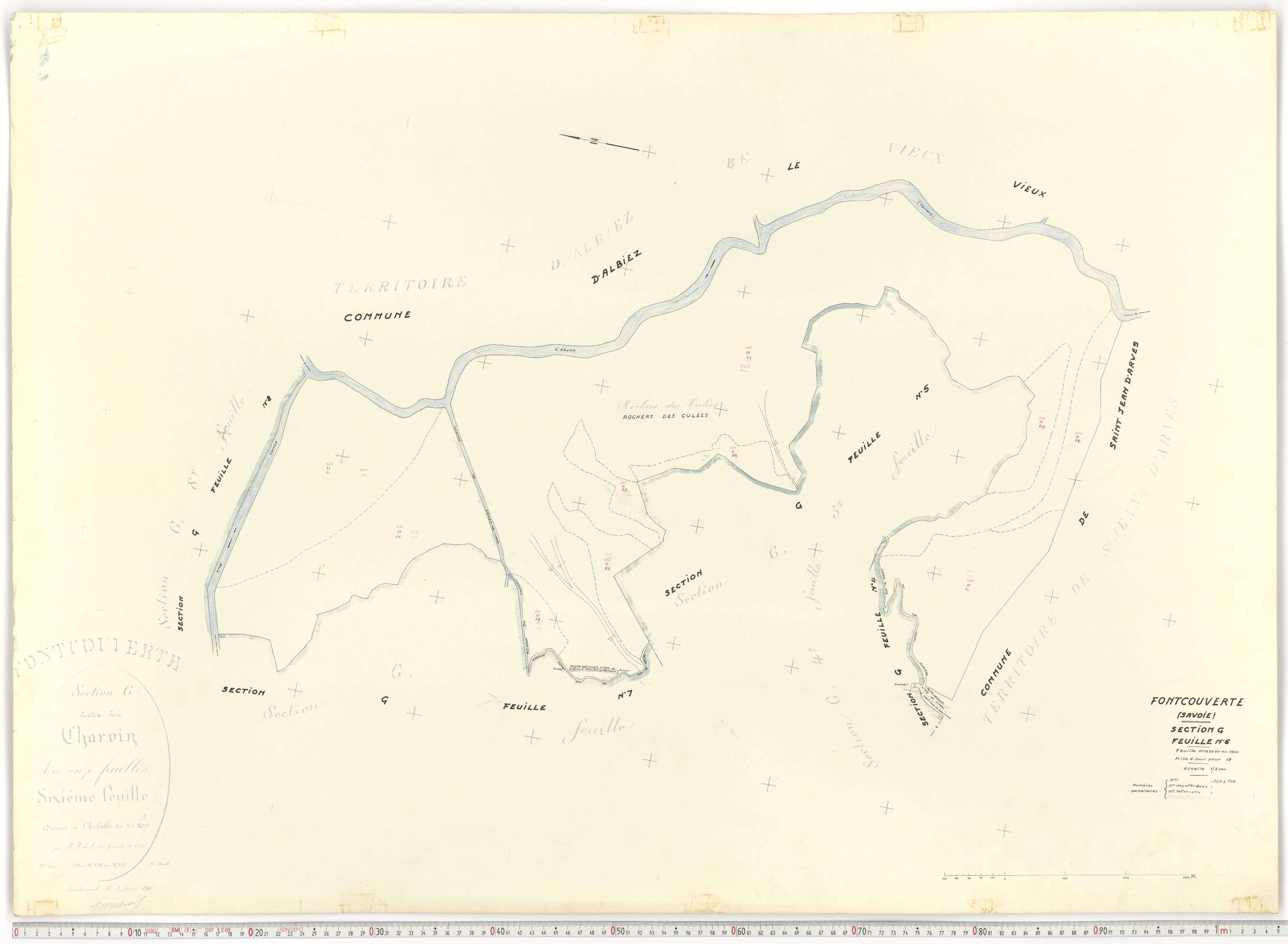 Fontcouverte-la-Toussuire - Plans cadastraux du cadastre rénové.